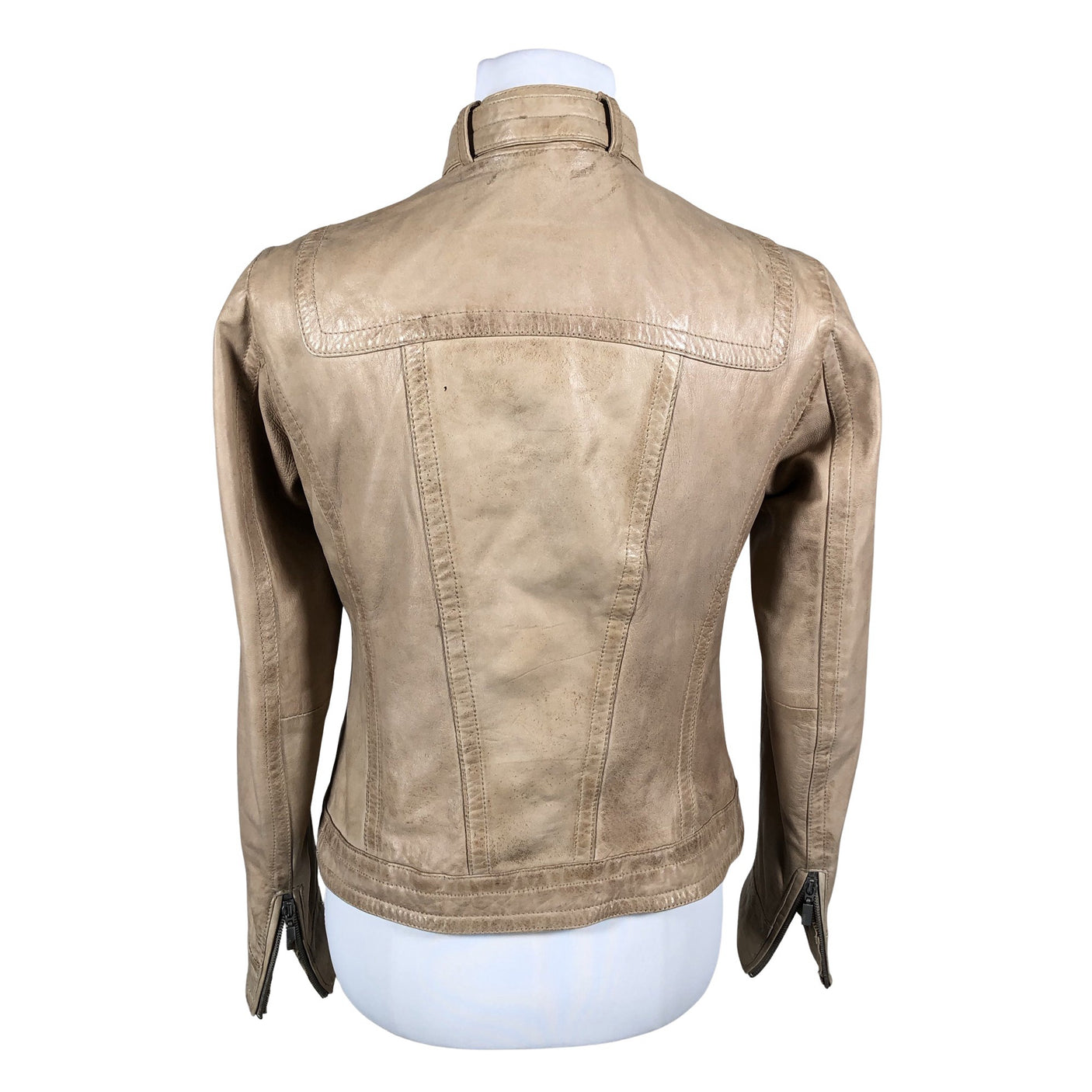 Unisex Esprit - Leather jacket, size 38 - Beige (2)