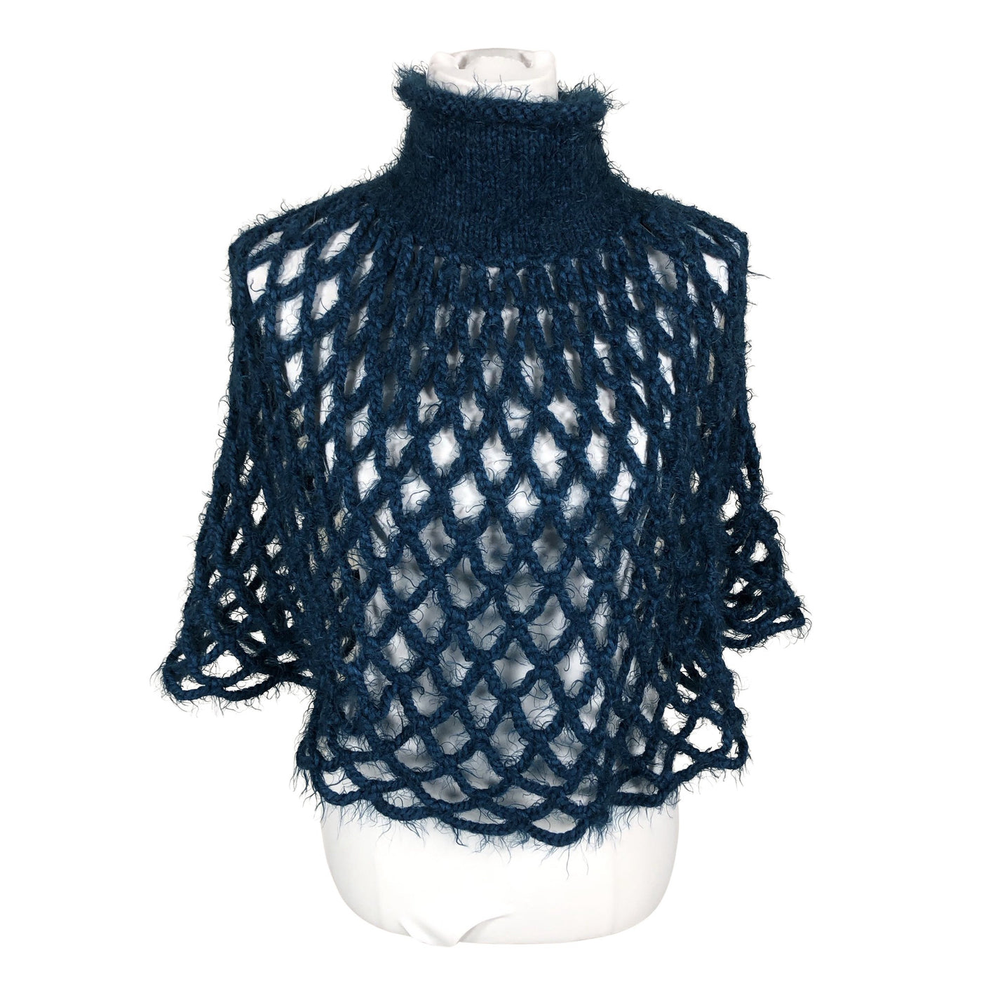 Unisex Handmade - Poncho, size 38 - Blue (1)