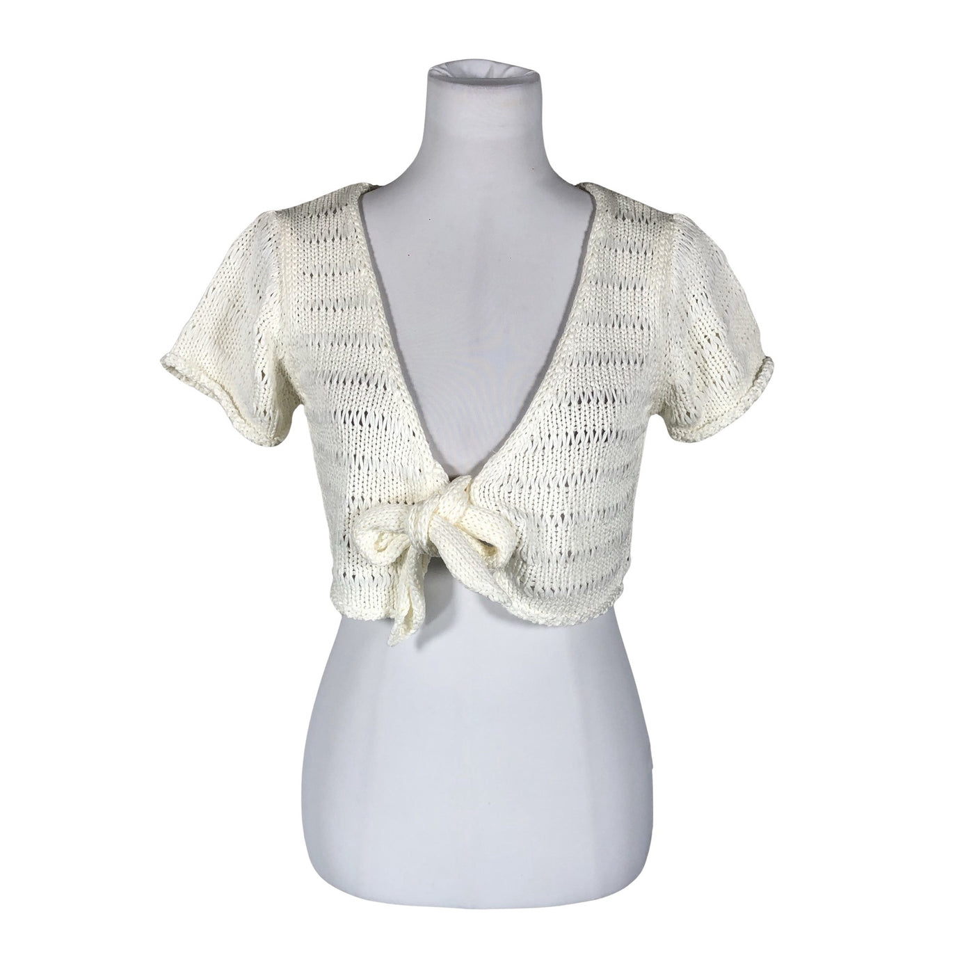 Unisex Bandolera - Knit bolero jacket, size 40 - White (1)