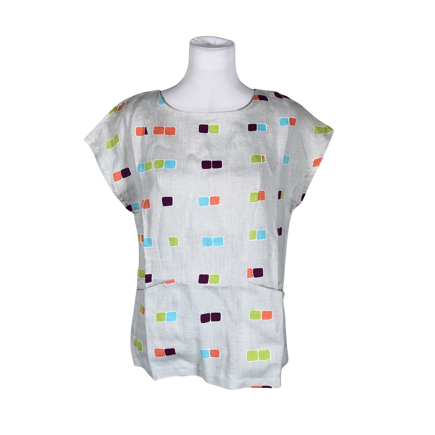 Unisex Marimekko - Short-sleeved blouse, size 38 - Gray (1)
