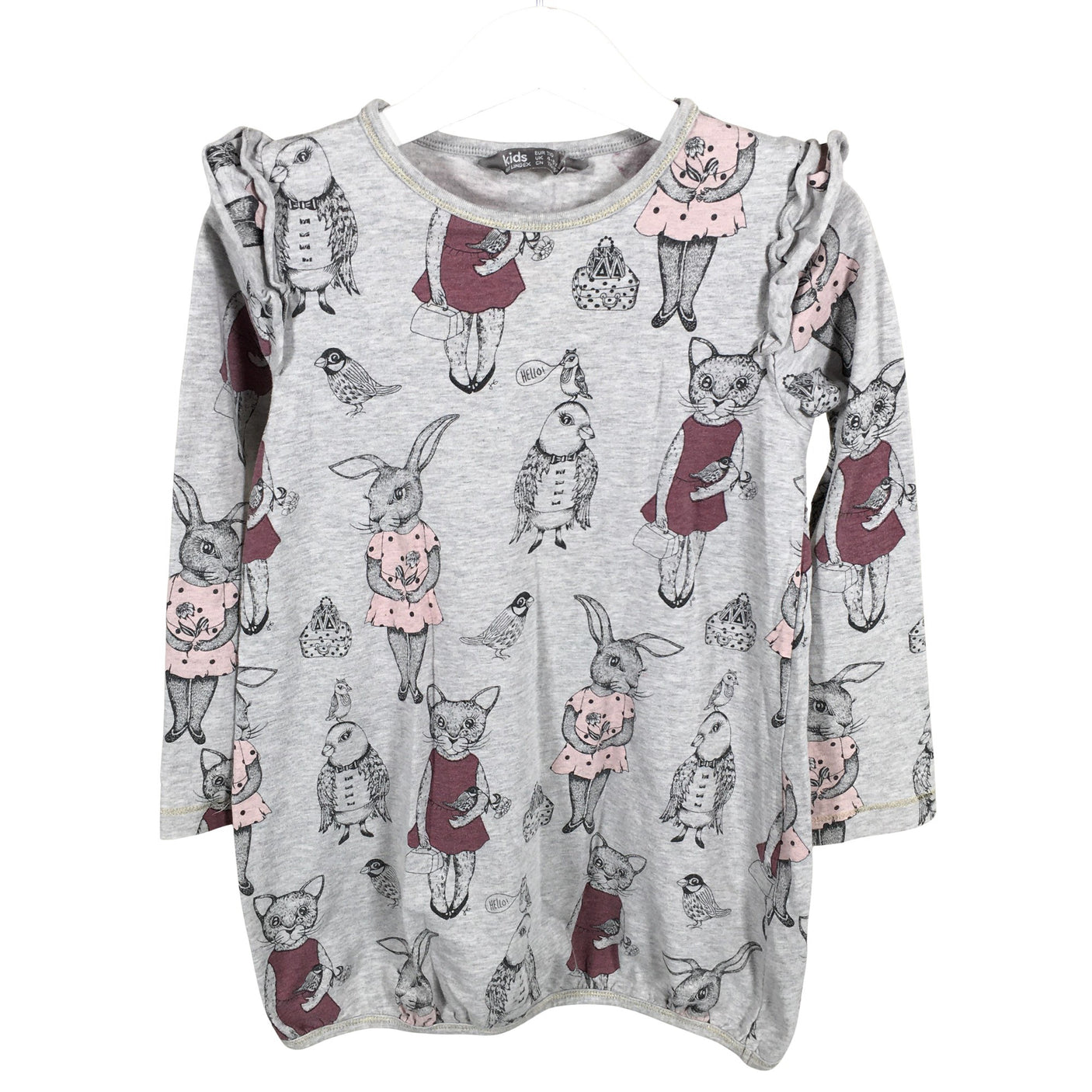 Unisex Lindex - Tricot dress, size 104 - 110 - Gray (1)