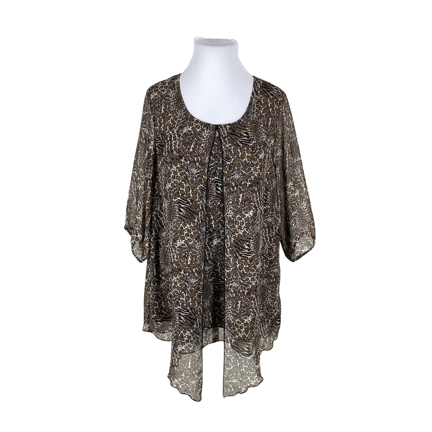 Unisex Ciso - Schiffon tunic, size 46 - Brown (1)