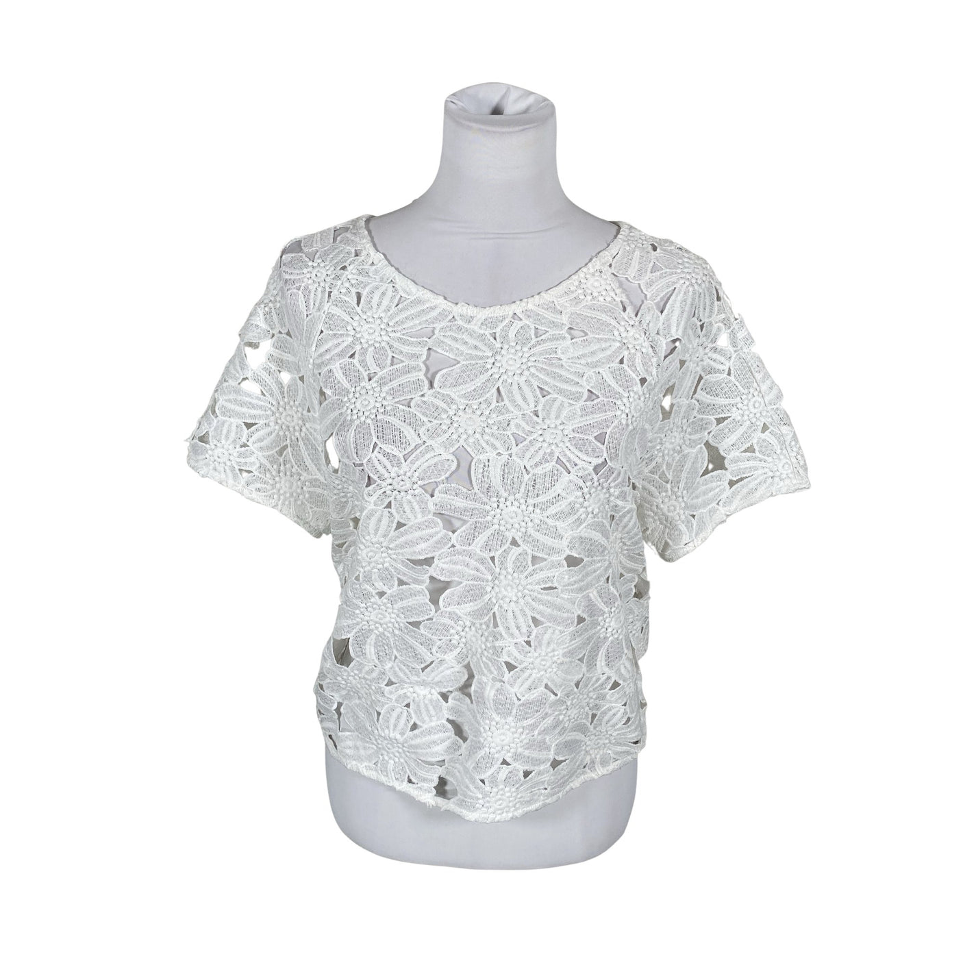 Unisex Parisian - Short-sleeved blouse, size 38 - White (1)