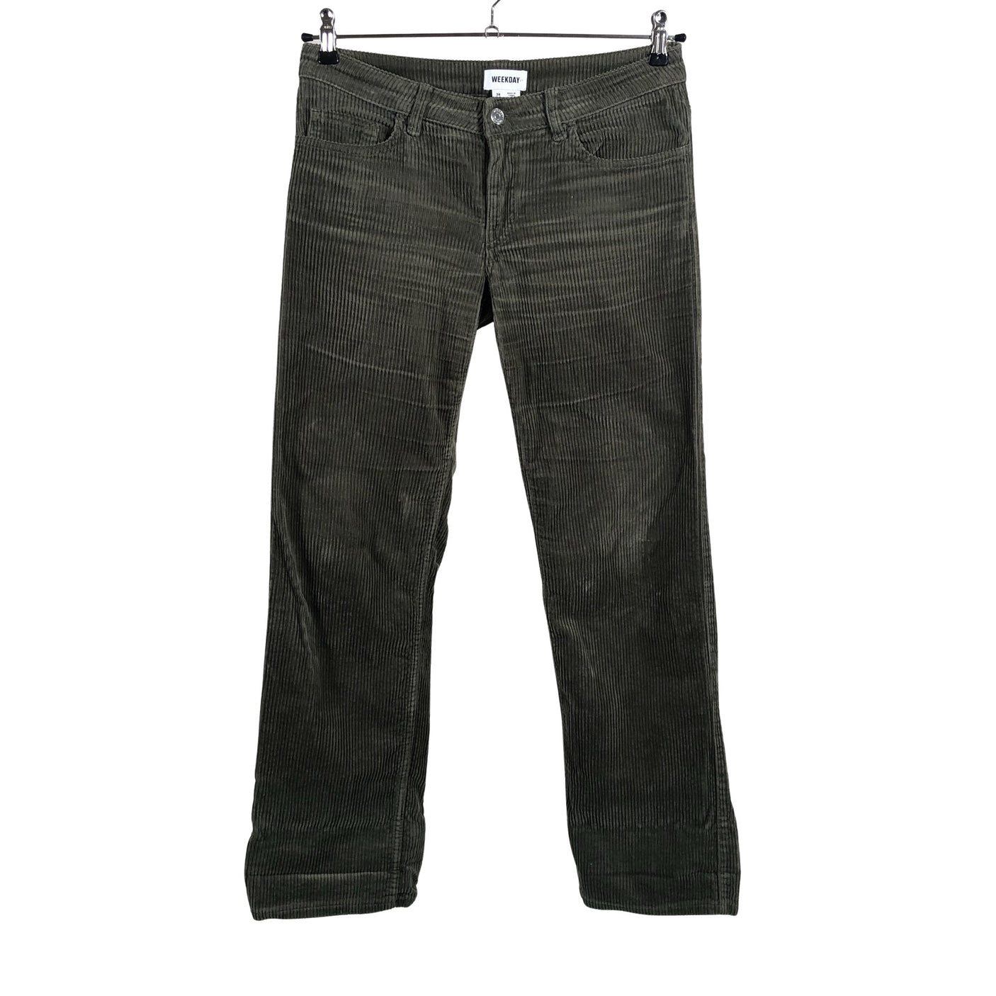 Unisex Weekday - Velvet pants, size 38 - Green (1)