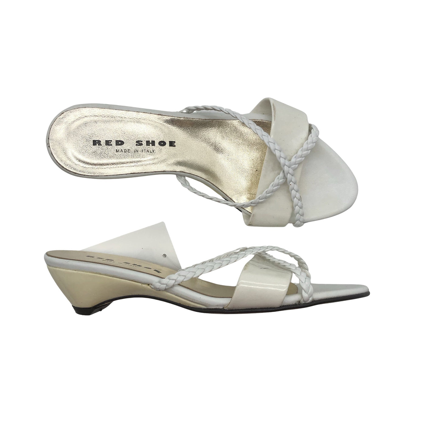 Unisex Red Shoe - Heeled sandals, size 37 - White (1)