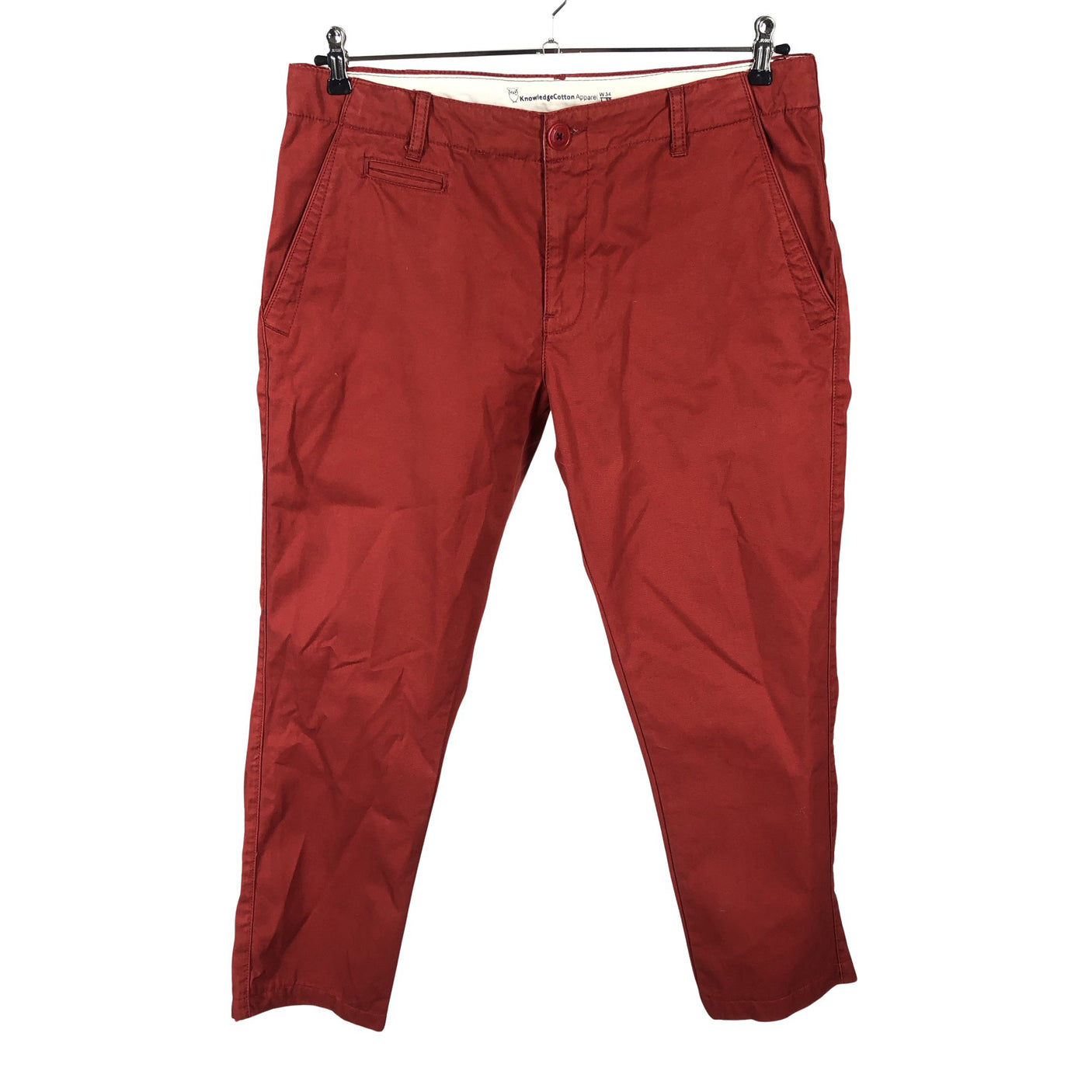 Unisex Knowledge Cotton Apparel - Chinos, size W34 - Red (1)