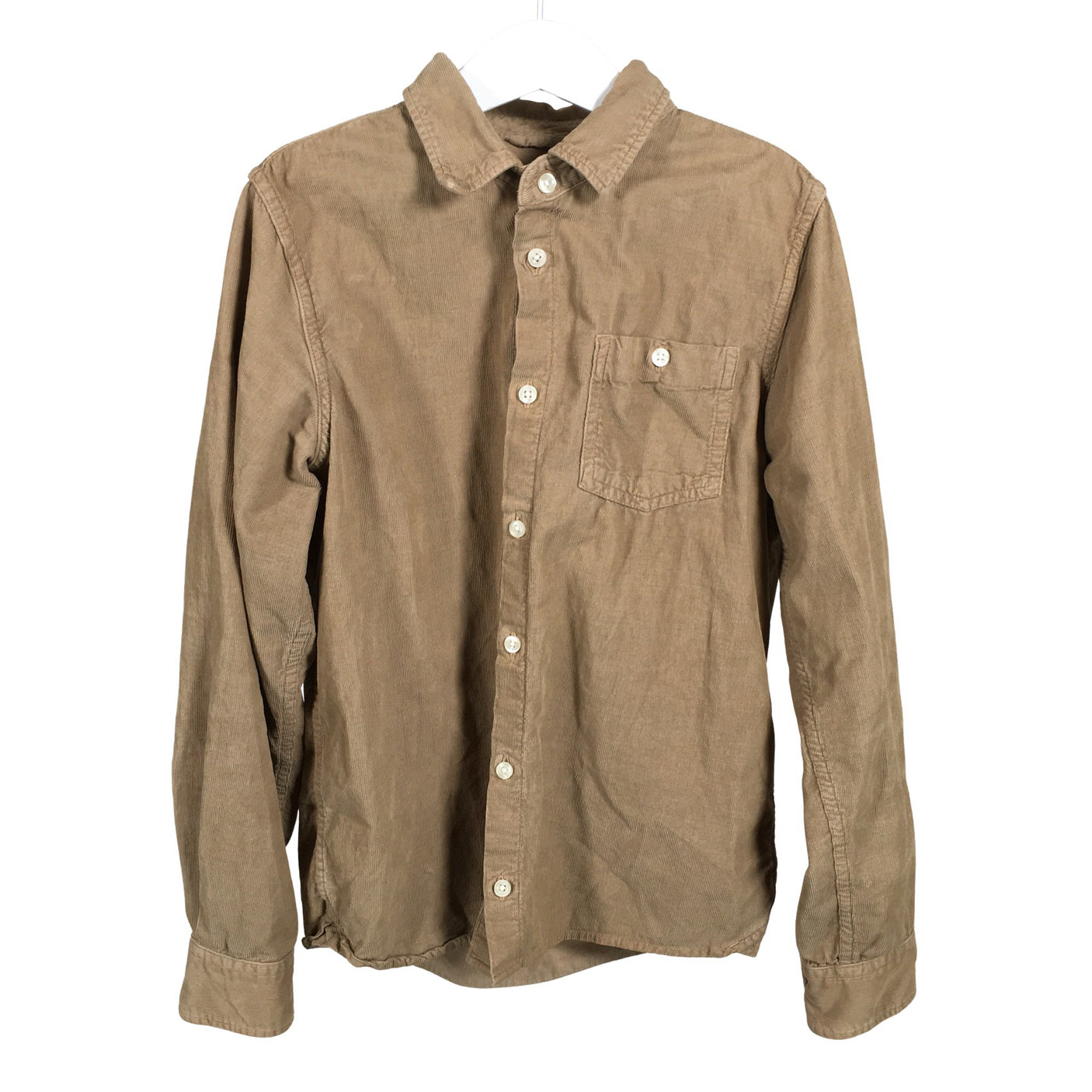 Unisex Knowledge Cotton Apparel - Collared shirt, size 146 - 152 - Brown (1)