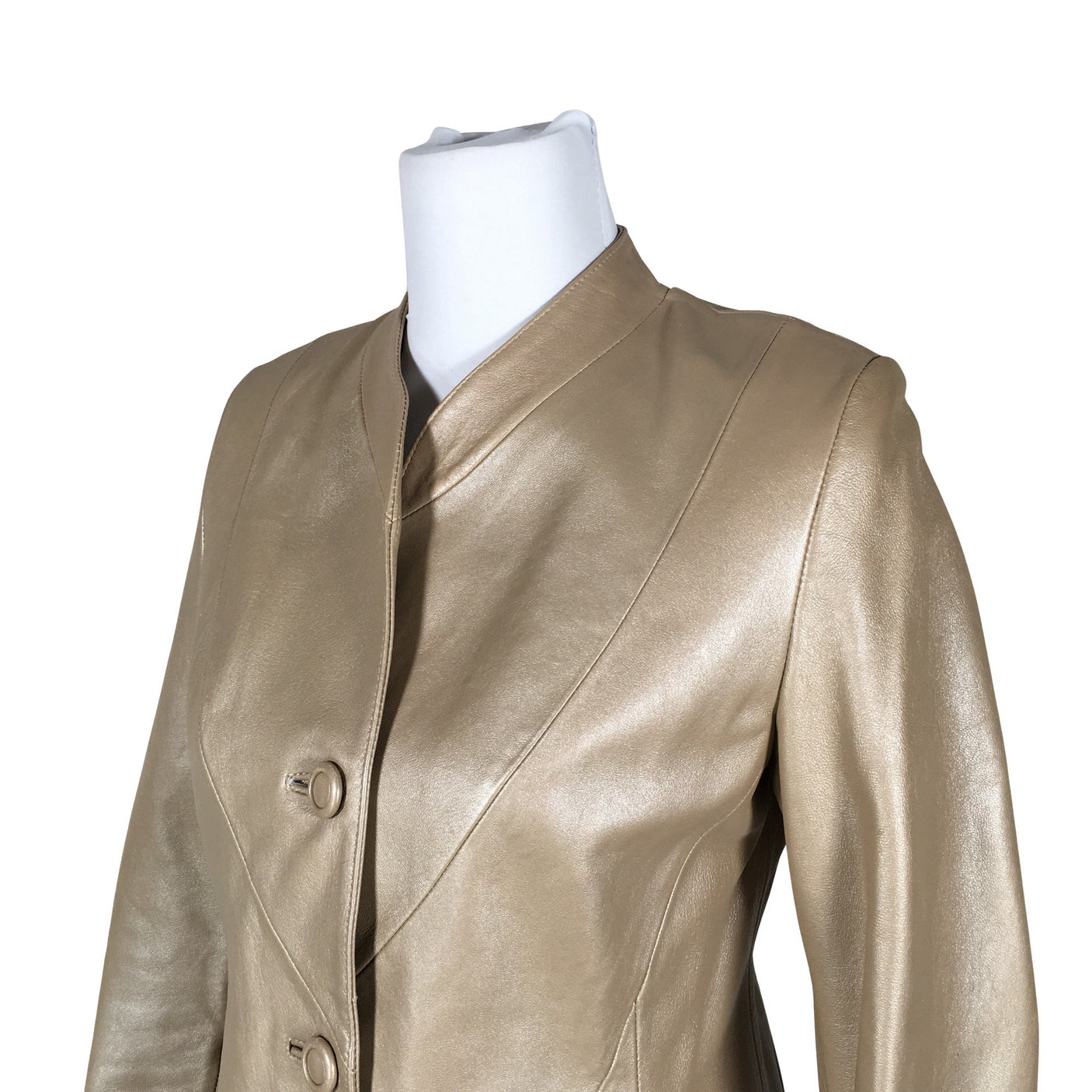 Unisex Friitala - Leather jacket, size 36 - Beige (3)