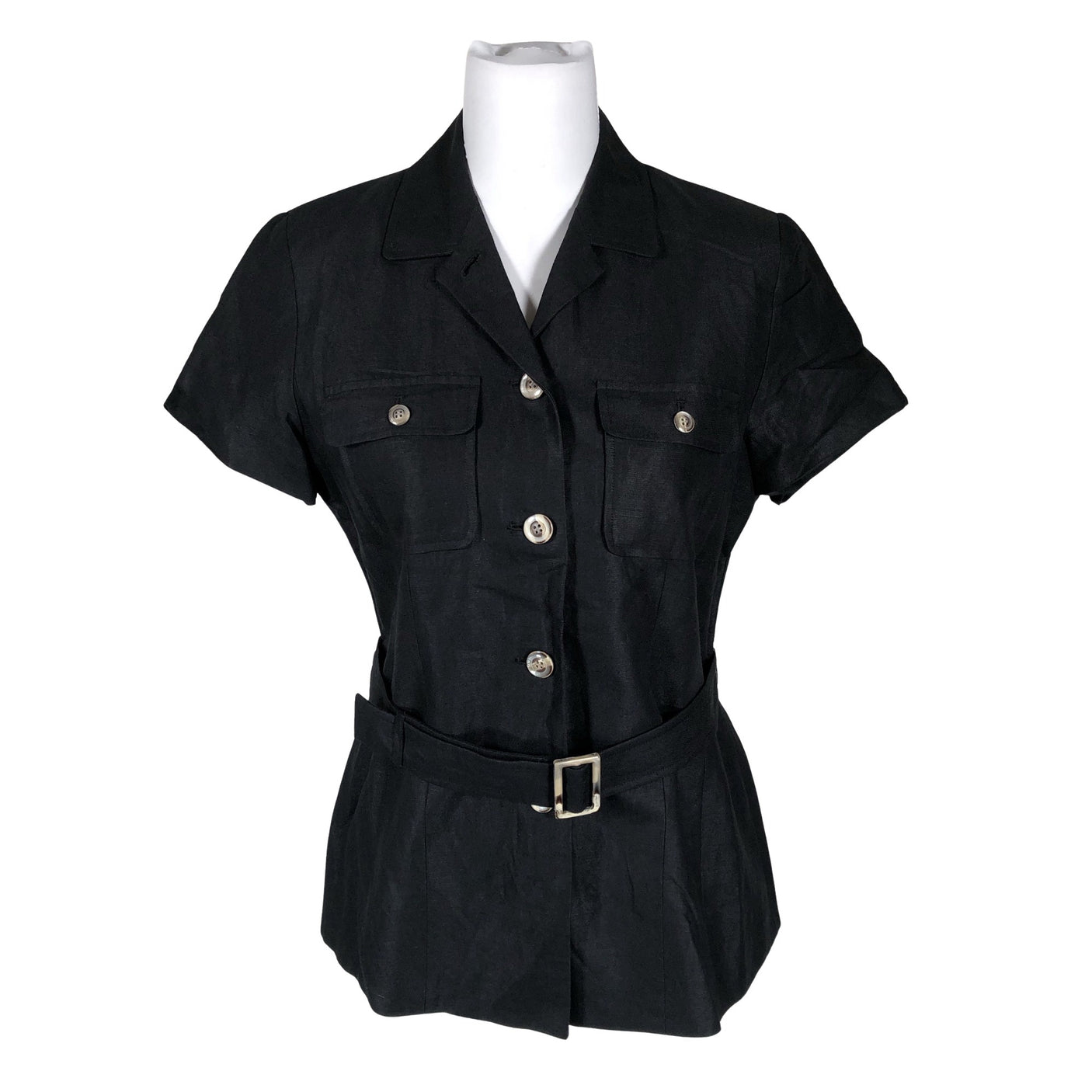 Unisex Global - Short-sleeved blouse, size 38 - Black (1)