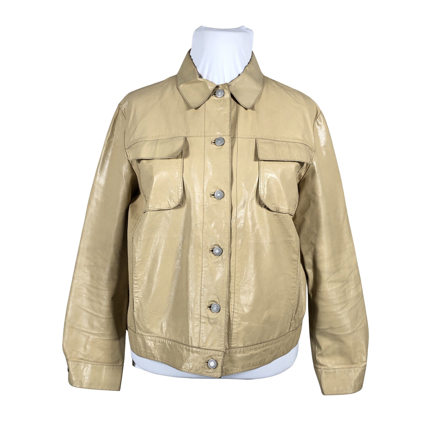 Unisex Marc O'Polo - Leather jacket, size 42 - Beige (1)