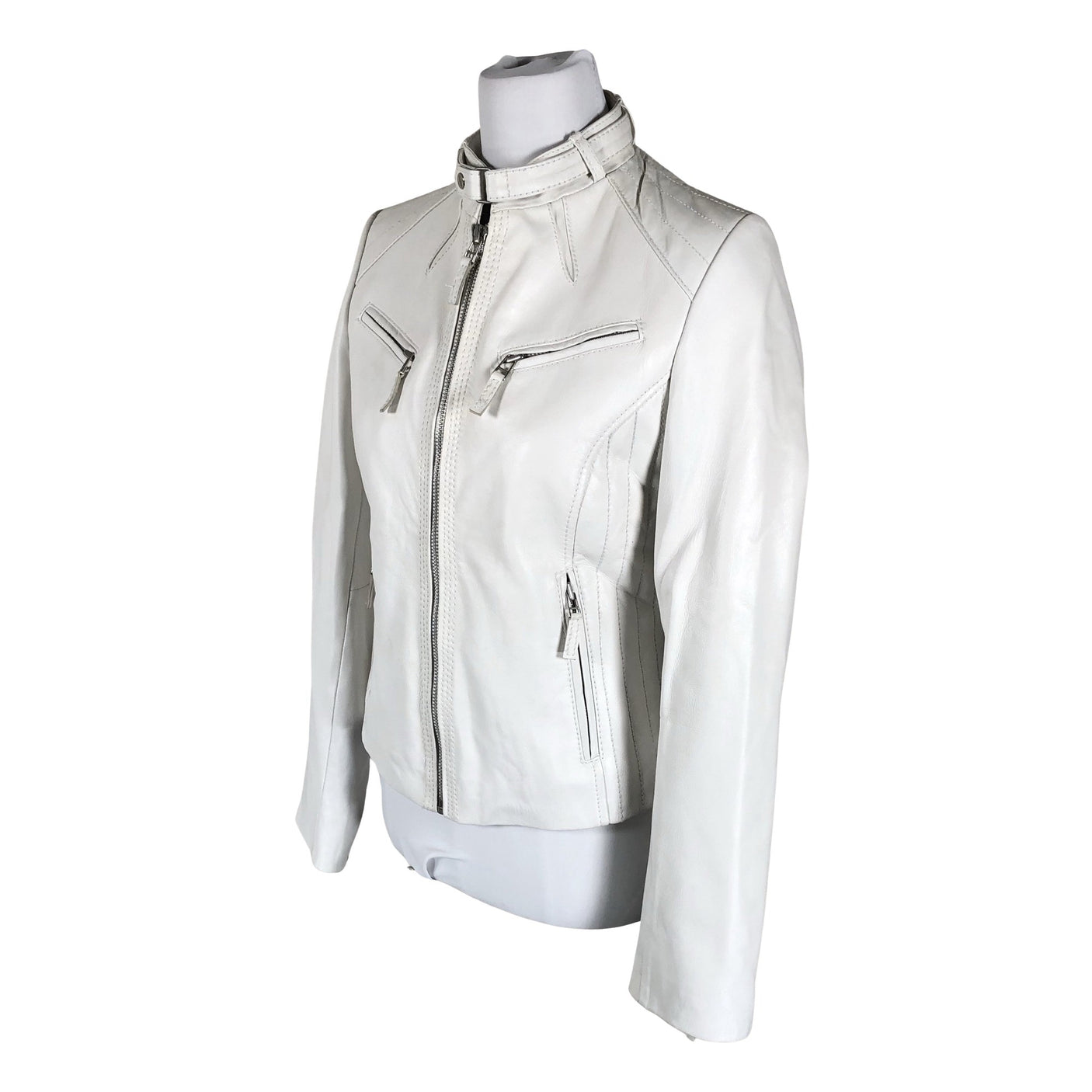 Unisex Saki - Leather jacket, size 36 - White (3)