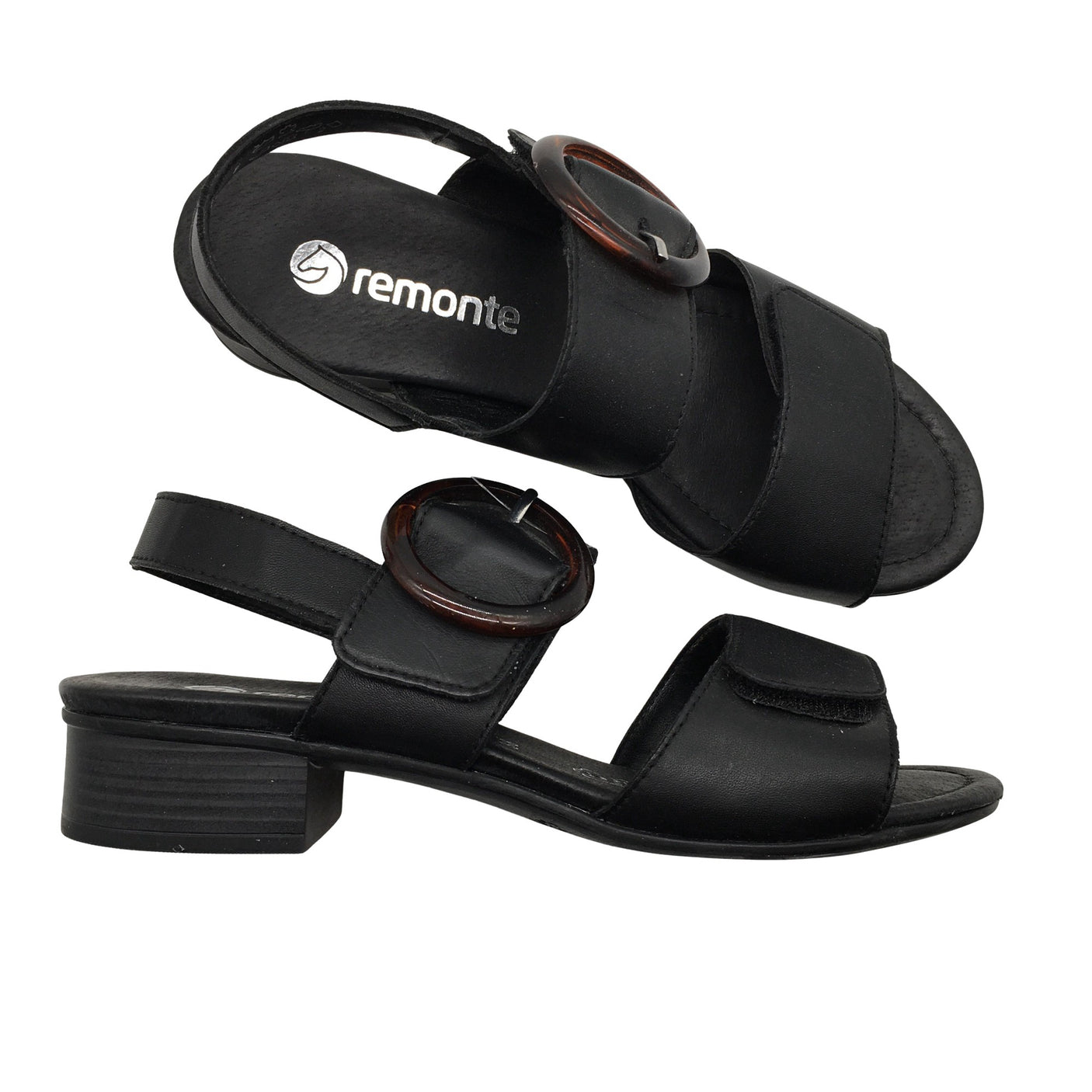 Unisex Remonte - Heeled sandals, size 38 - Black (1)