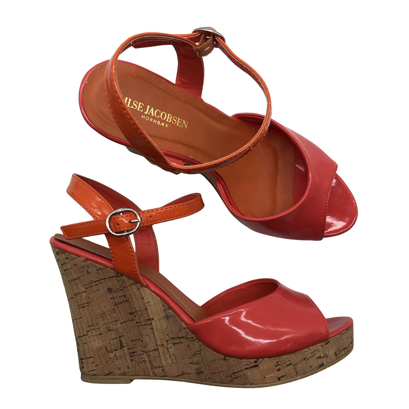 Unisex Ilse Jacobsen - Wedge sandals, size 37 - Red (1)