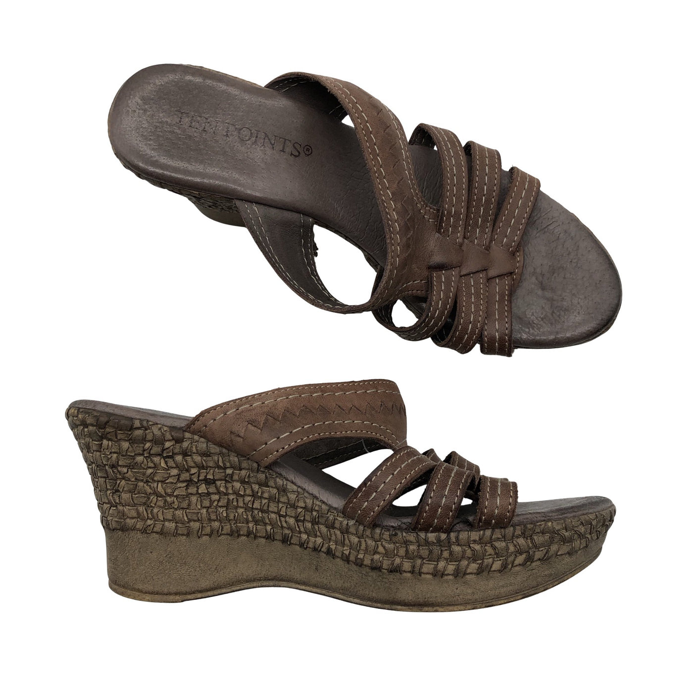 Unisex Ten Points - Wedge sandals, size 38 - Brown (1)