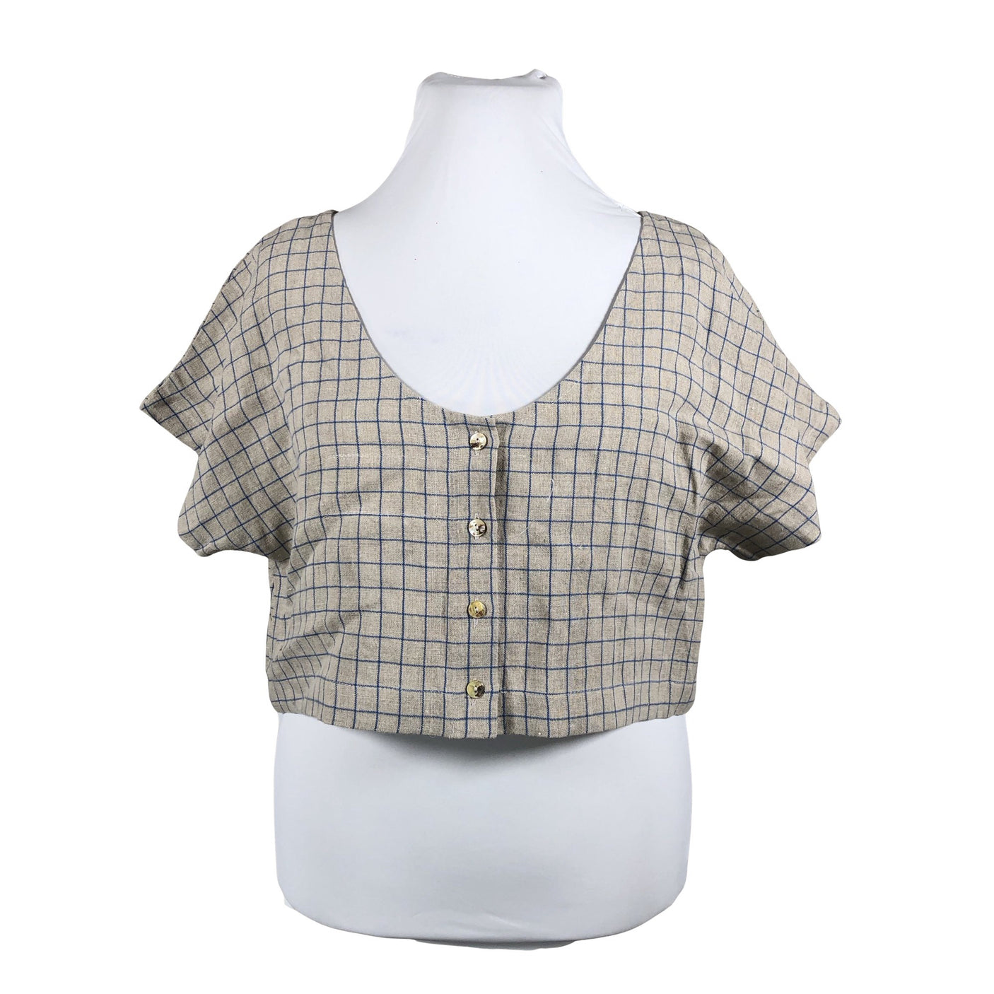 Unisex AmourLinen - Short-sleeved blouse, size 42 - Beige (1)