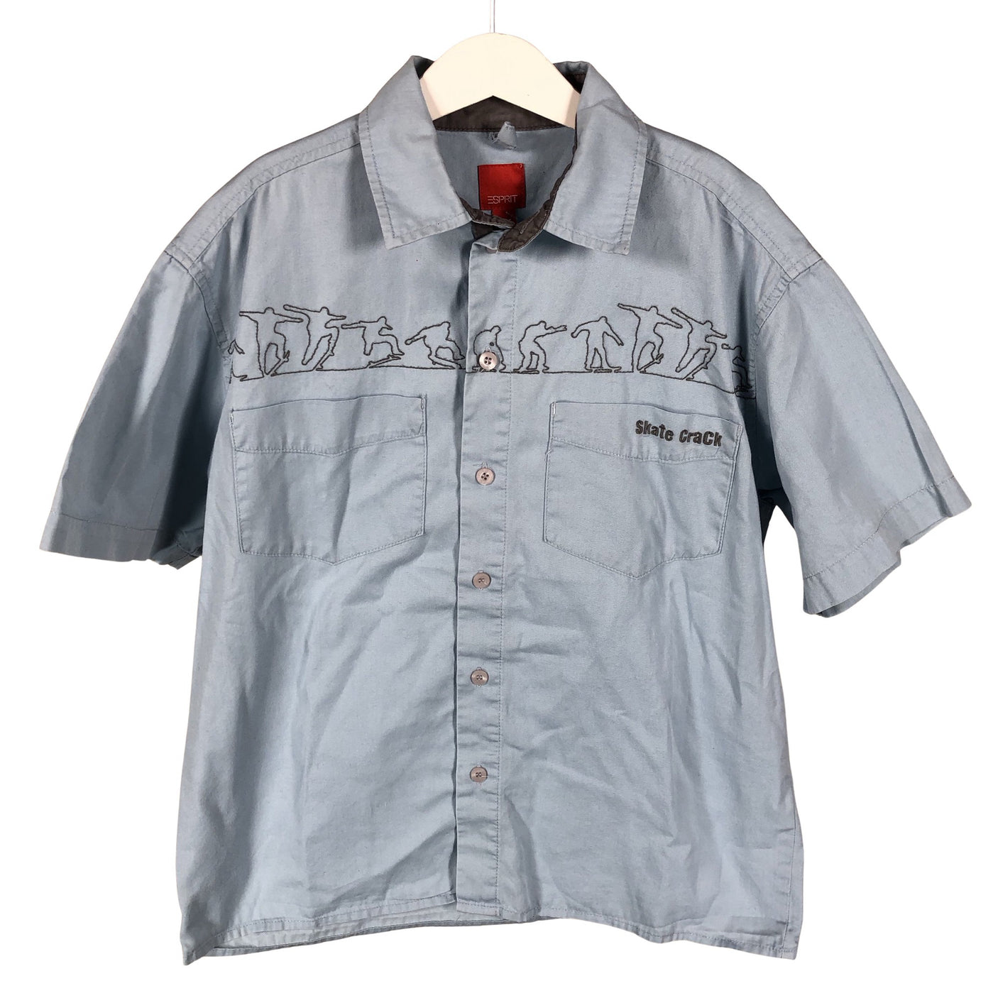 Unisex Esprit - Collared shirt, size 134 - 140 - Light blue (1)