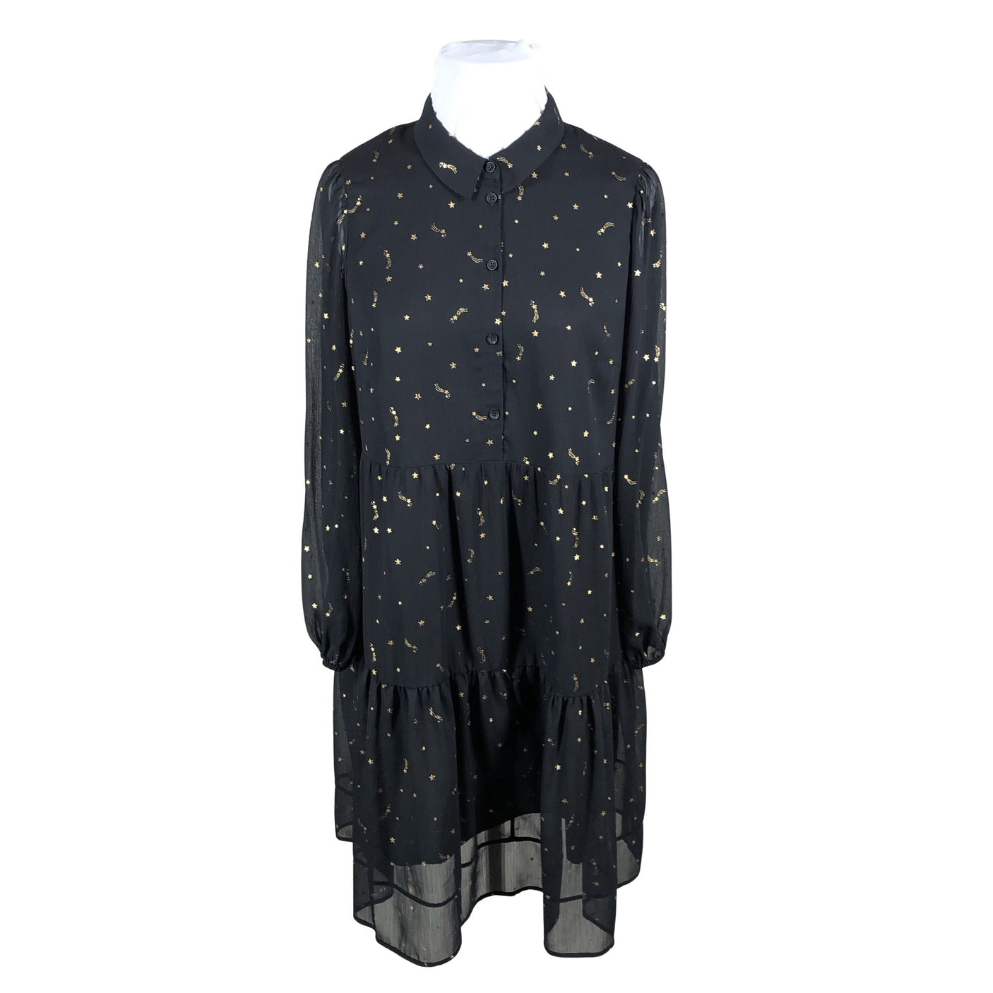 Unisex Marks&Spencer - Schiffon dress, size 46 - Black (1)