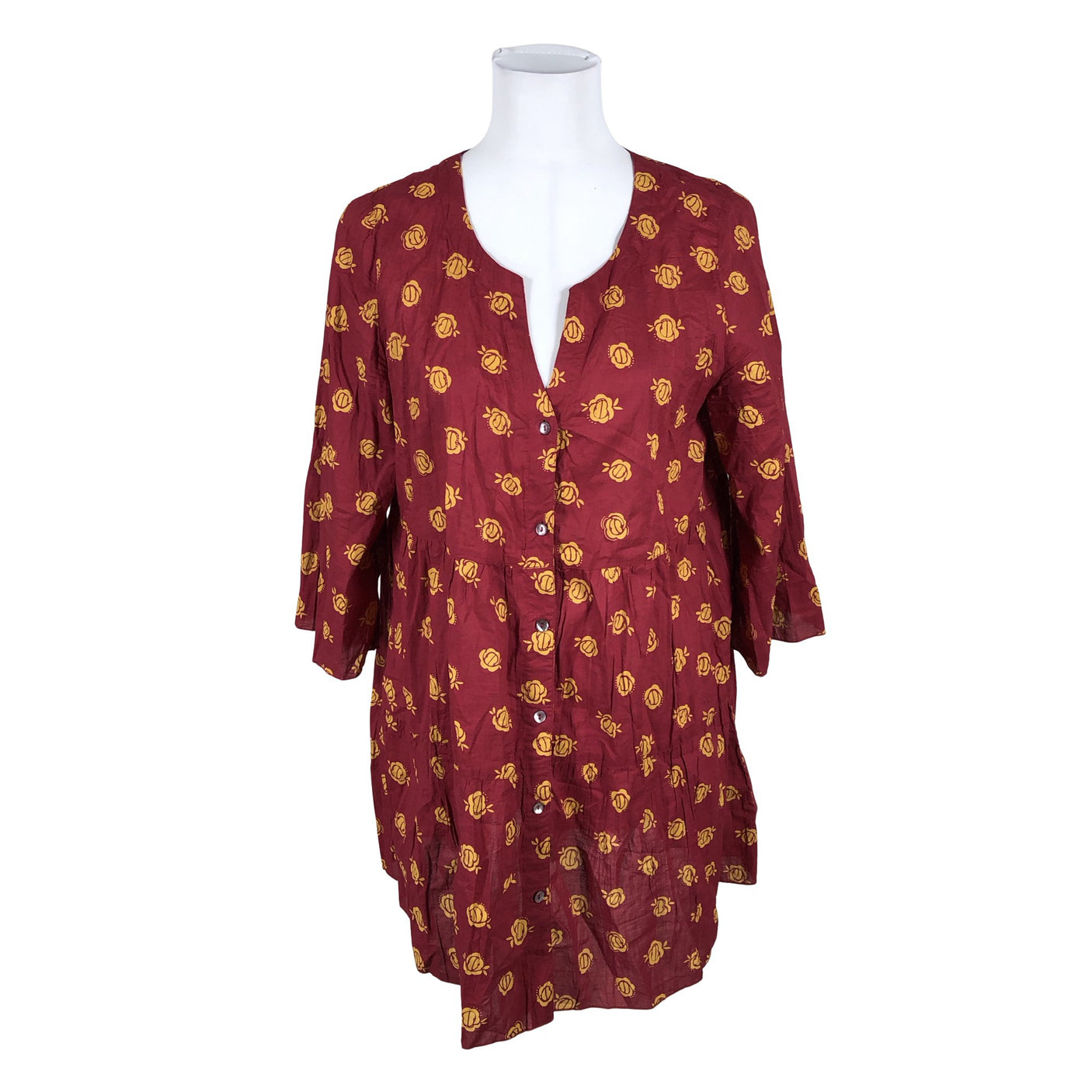 Unisex Gudrun Sjöden - Schiffon tunic, size 40 - Wine red (1)