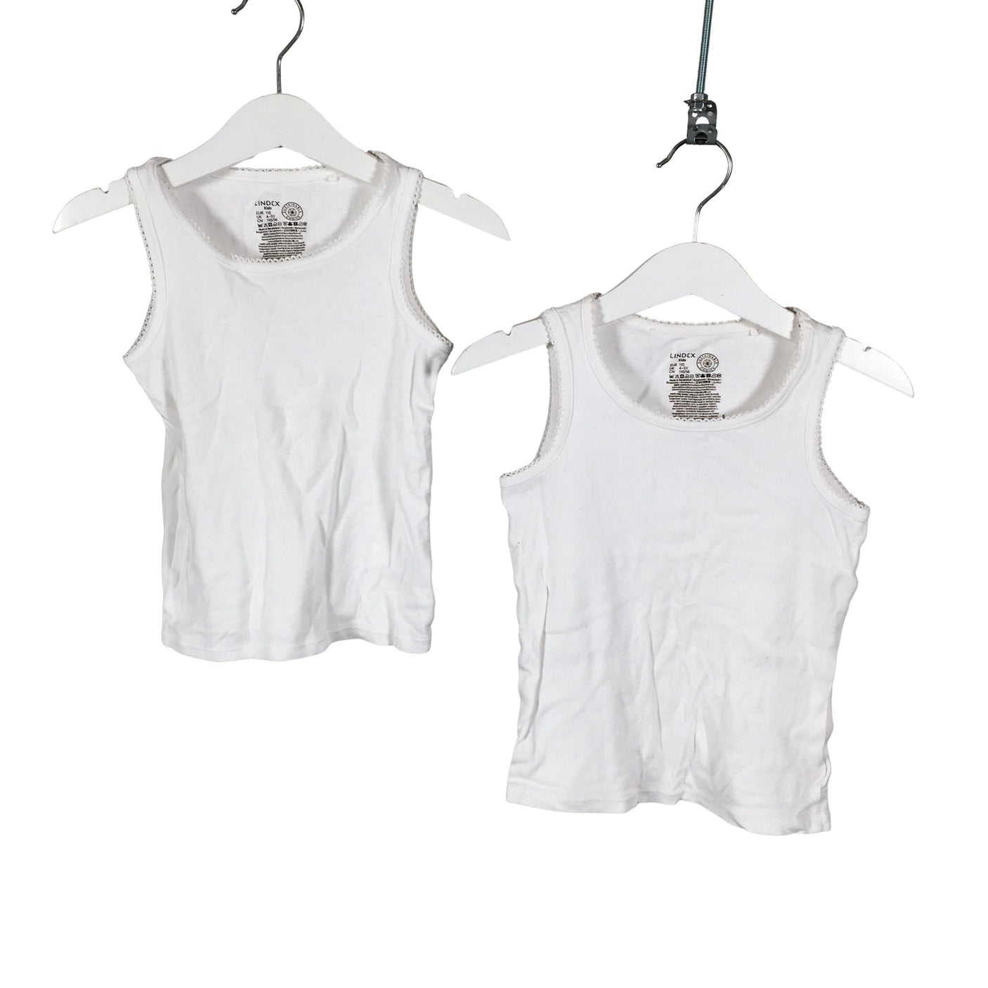 Unisex Lindex - Tricot tank top, size 104 - 110 - White (1)
