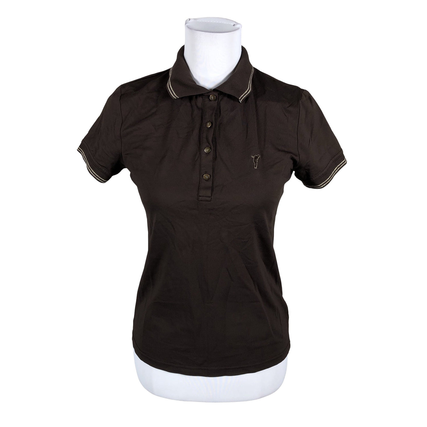 Unisex Golfino - Sports shirt, short sleeve, size 38 - Brown (1)