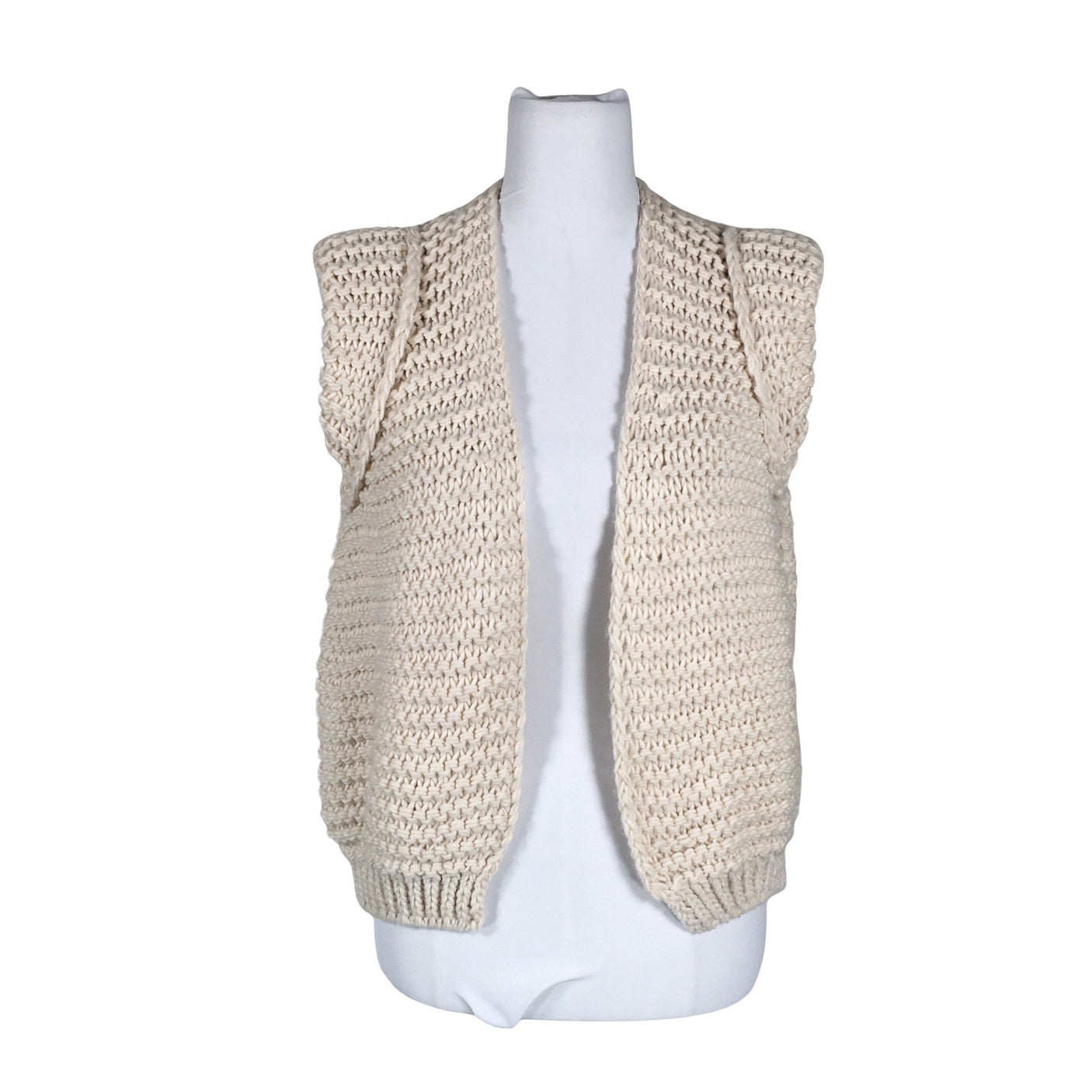Unisex pinka - Knit vest, size 38 - Natural white (1)