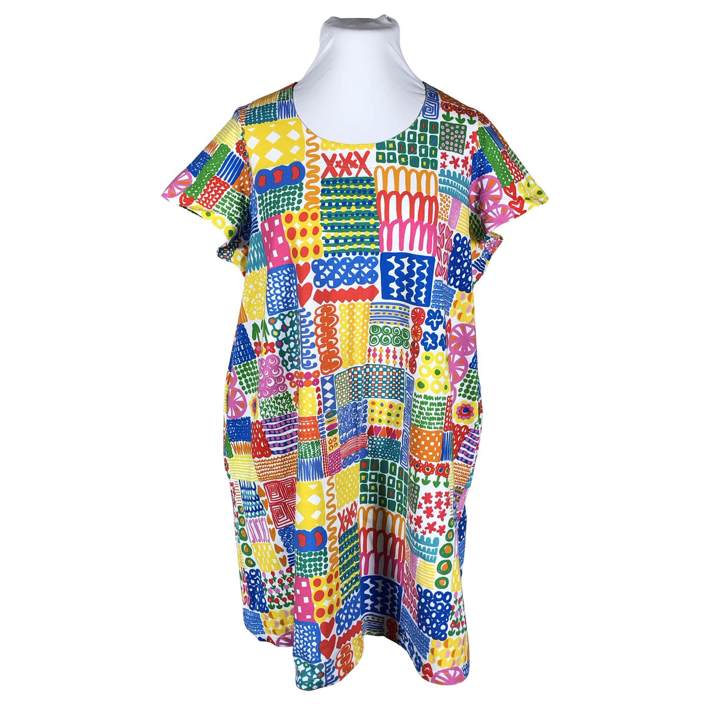 Unisex Virkkukoukkunen - Tricot dress, size 44 - White (1)