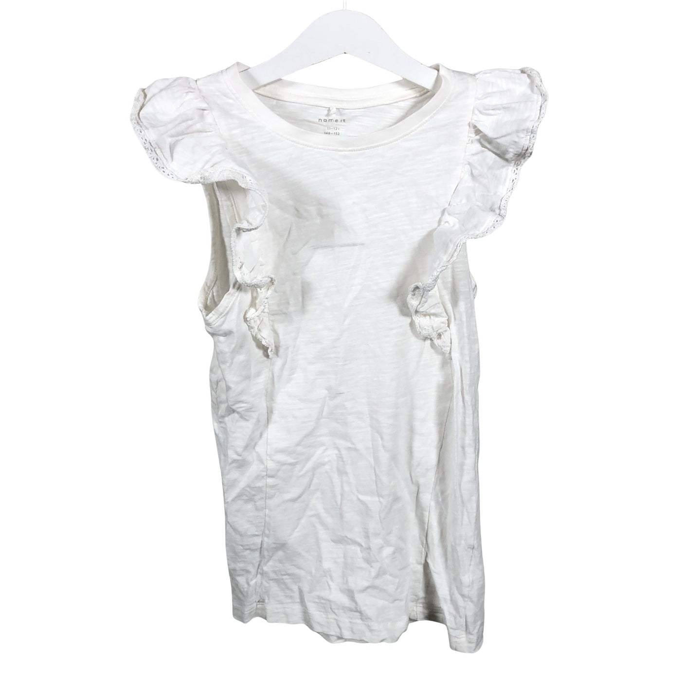 Unisex Name It - Tricot tank top, size 146 - 152 - White (1)