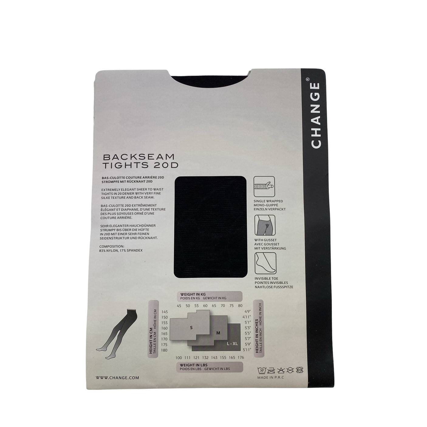 Unisex Change - Stockings, thin, size 36 - Black (2)