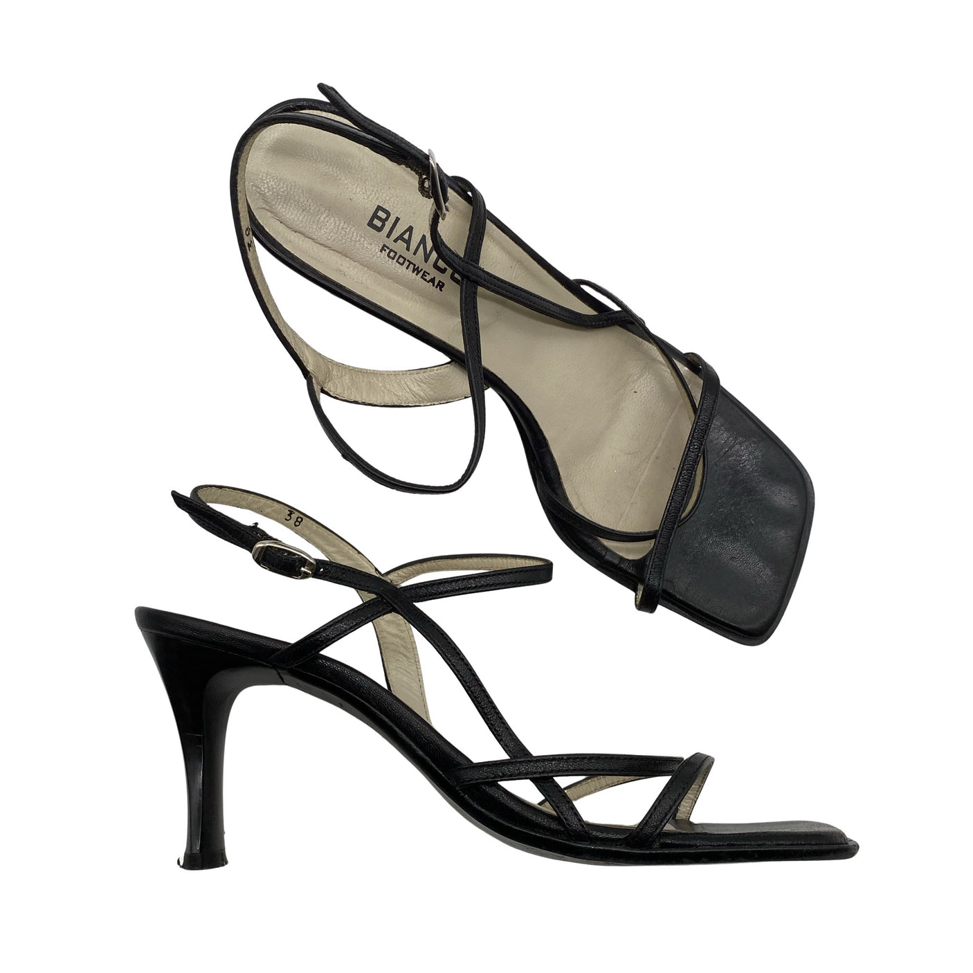 Unisex Bianco - Heeled sandals, size 38 - Black (1)