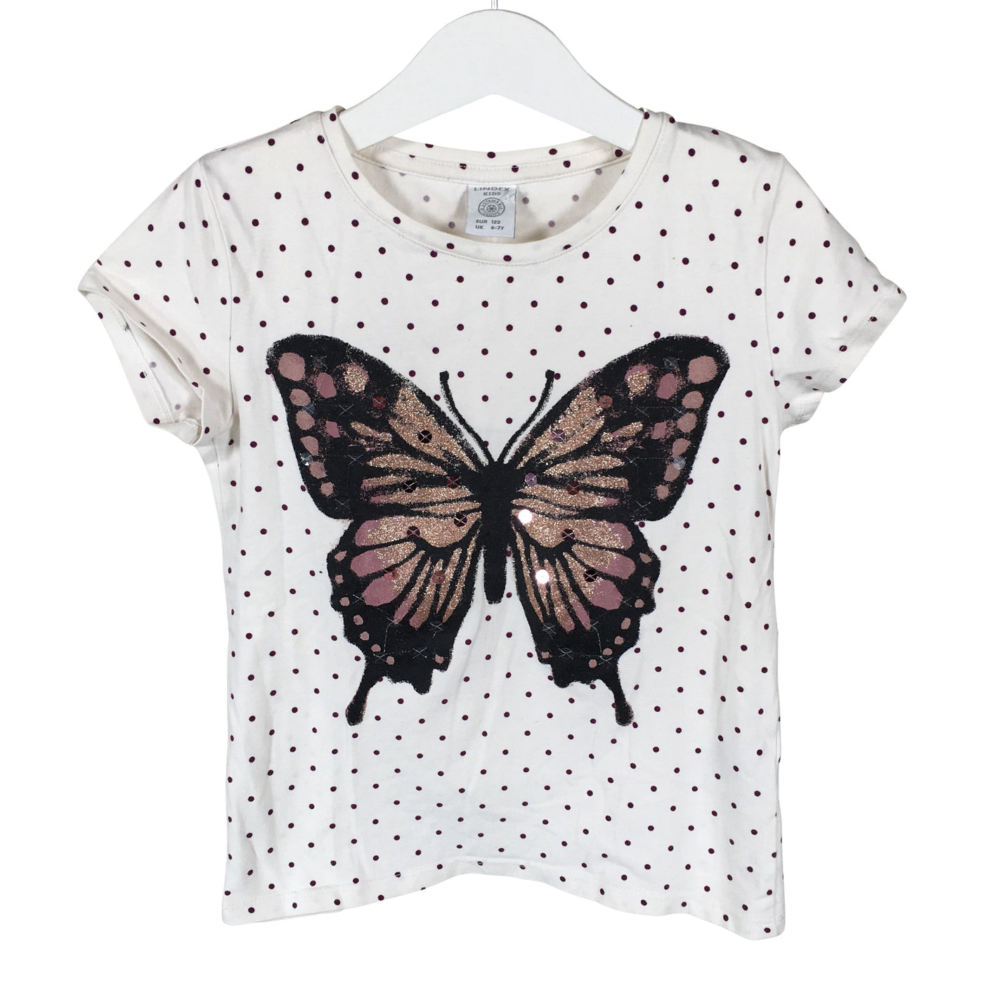 Unisex Lindex - T-shirt, size 116 - 122 - White (1)