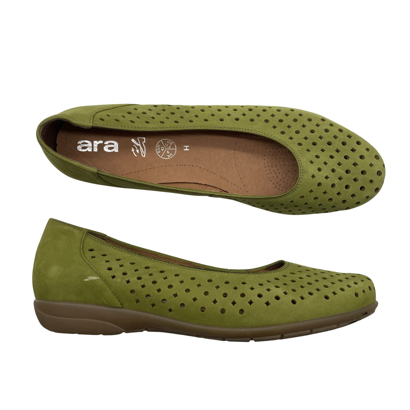 Unisex Ara - Ballerinas, size 43 - Green (1)