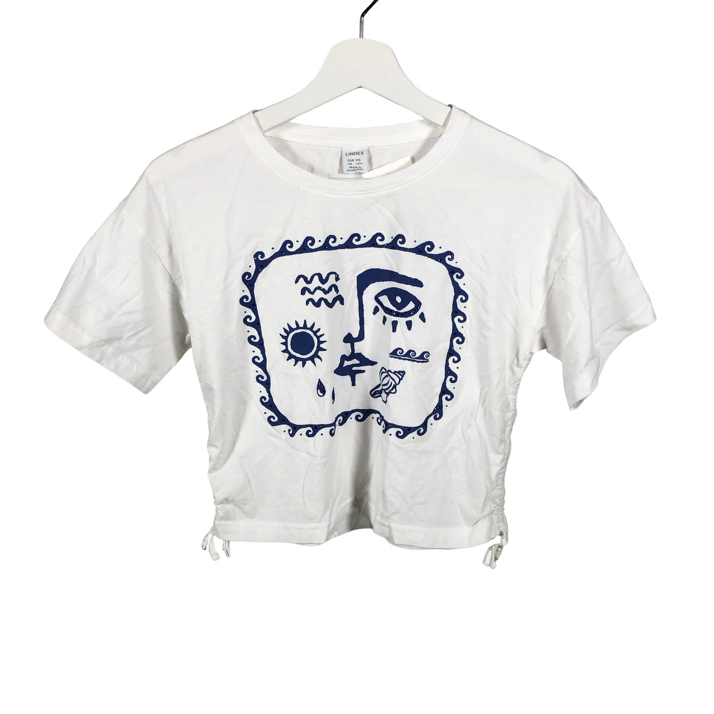 Unisex Lindex - T-shirt, size 164 - 170 - White (1)