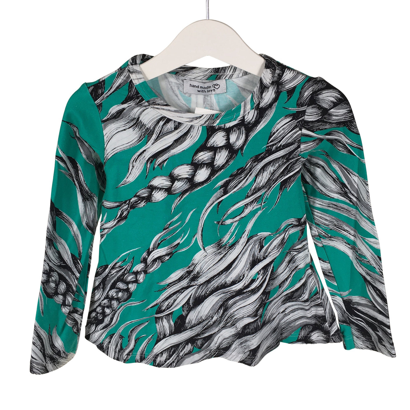 Unisex Handmade - Tricot shirt, size 122 - 128 - Turquoise (1)