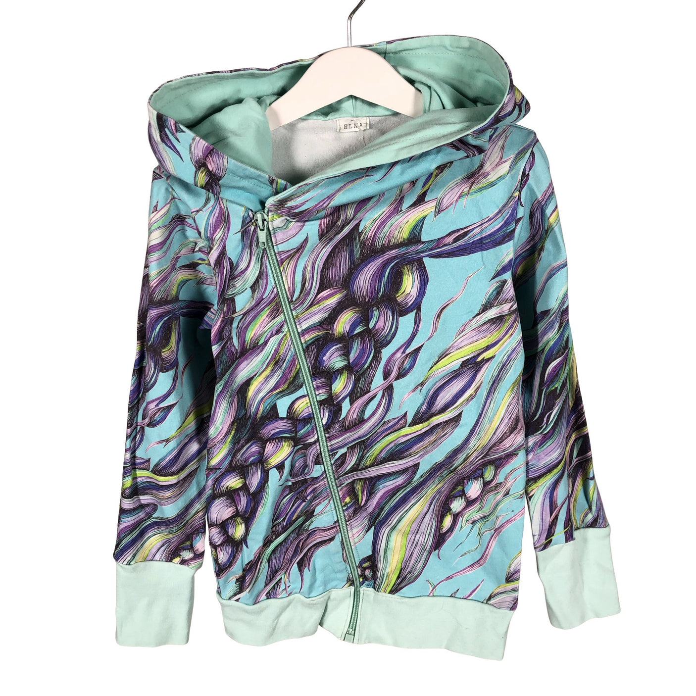 Unisex Handmade - Hoodie, size 122 - 128 - Turquoise (1)