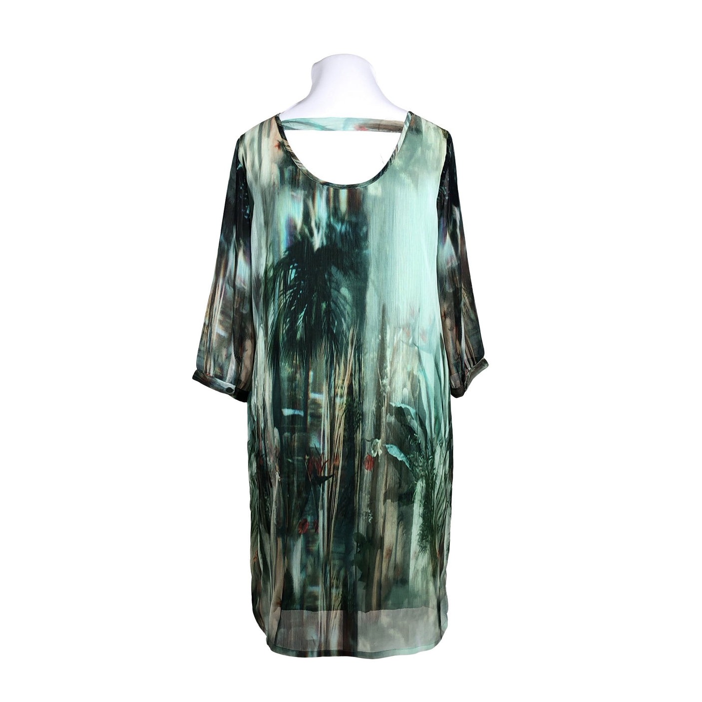 Unisex Cream - Schiffon dress, size 42 - Green (2)