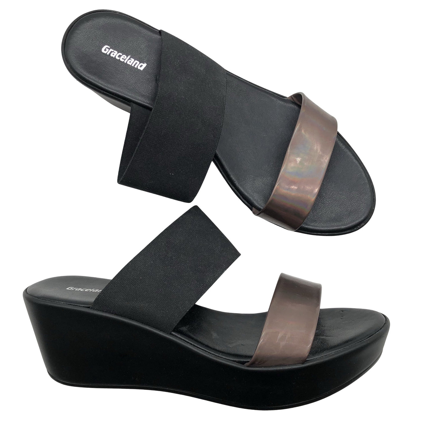 Unisex Graceland - Wedge sandals, size 38 - Black (1)