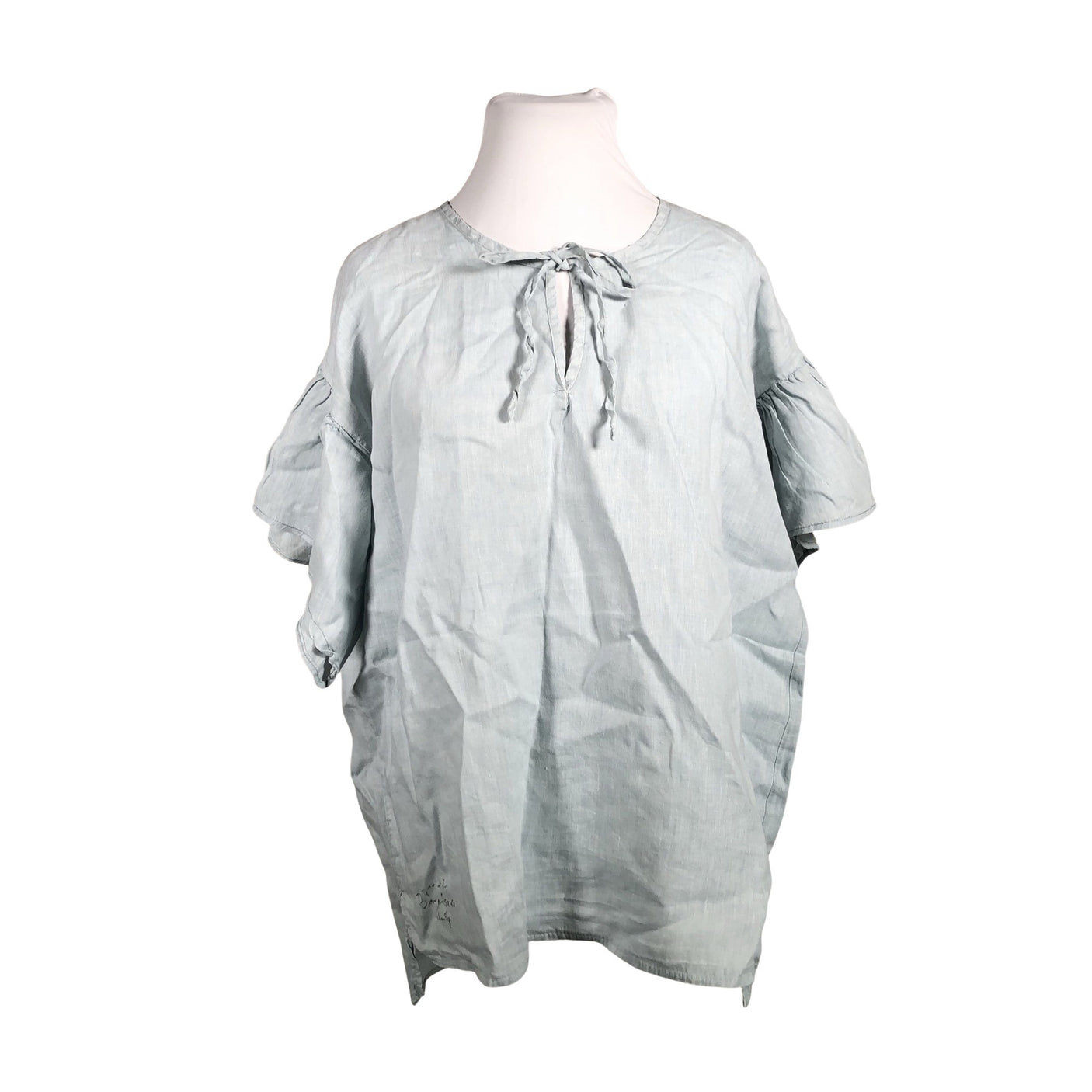 Unisex Bohemiana - Short-sleeved blouse, size 44 - Light blue (1)