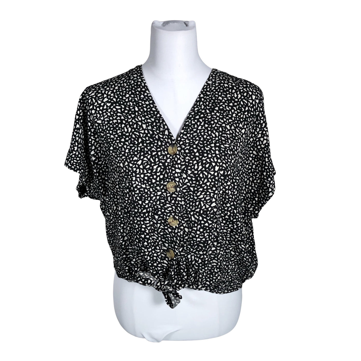 Unisex Lindex - Short-sleeved blouse, size 38 - Black (2)