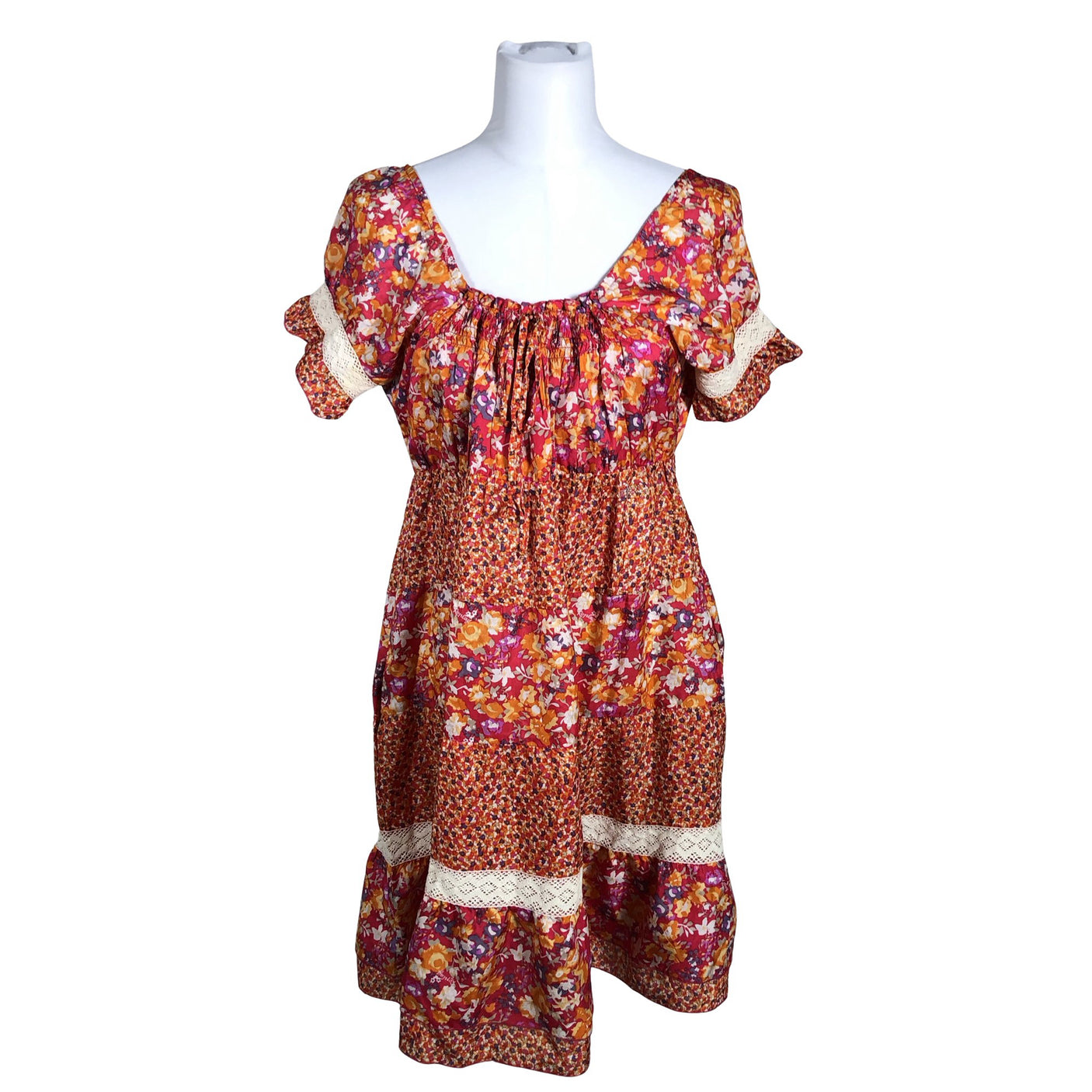 Unisex Replay - Schiffon dress, size 38 - Red (1)
