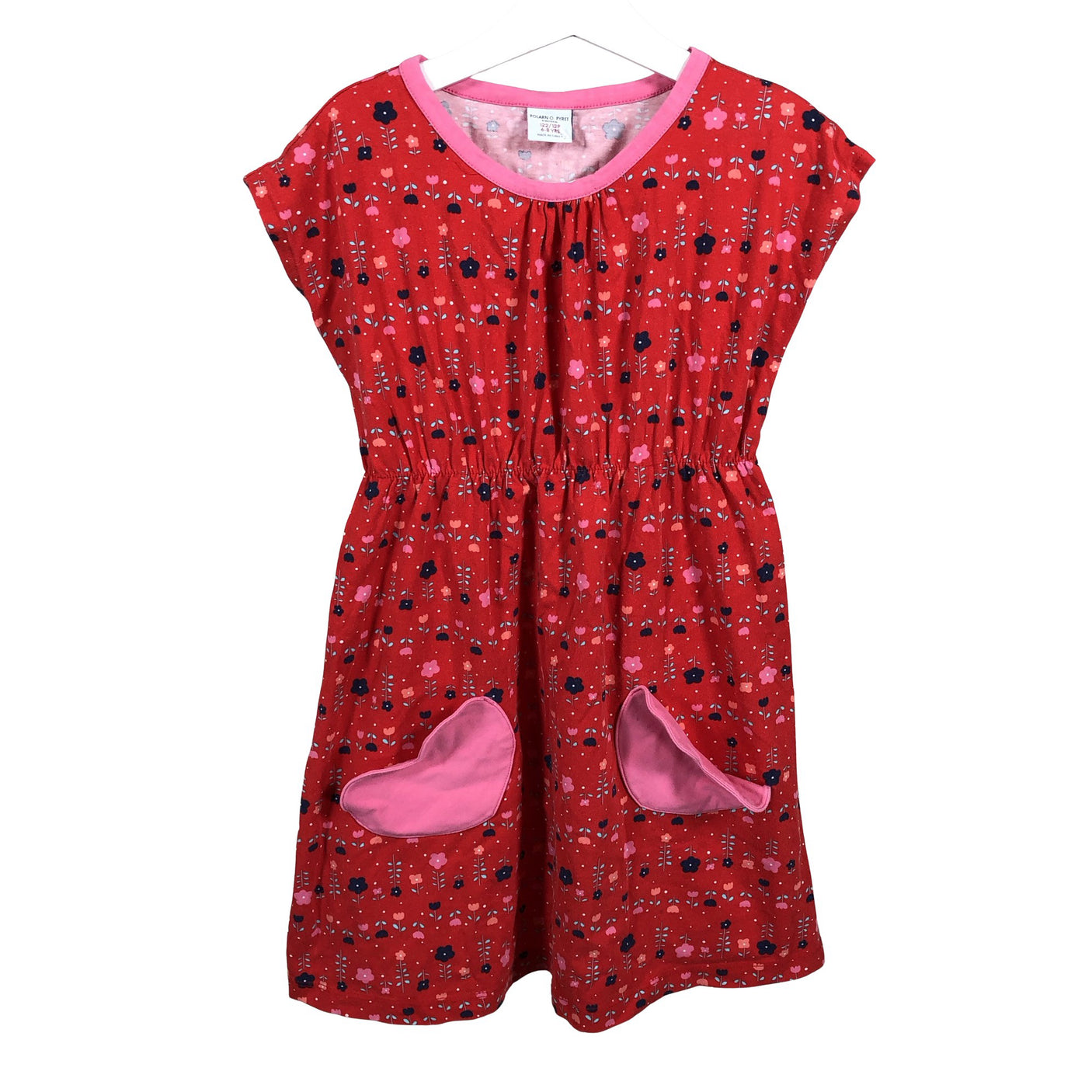 Unisex Polarn O. Pyret - Tricot dress, size 122 - 128 - Red (1)