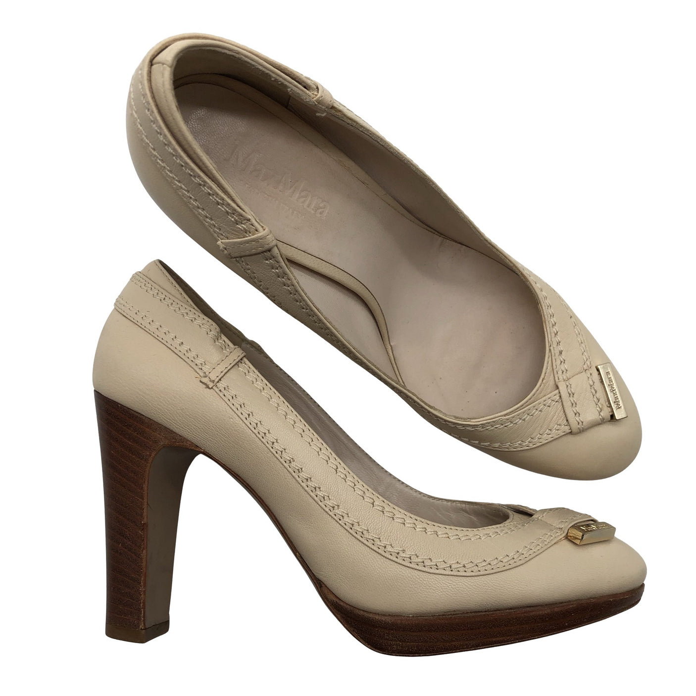 Unisex MaxMara - High heels, size 37 - Beige (1)