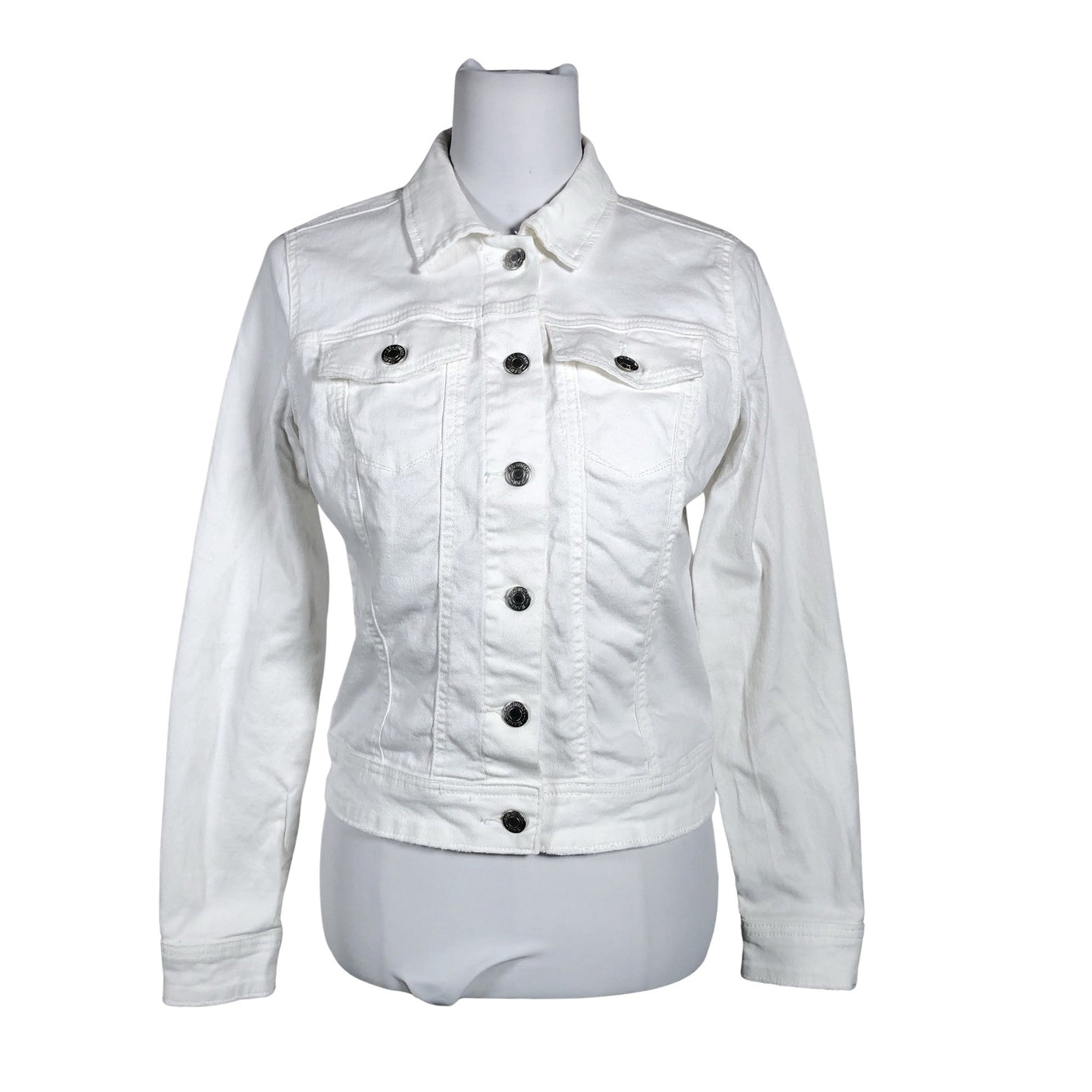 Unisex Red Button - Denim jacket, size 36 - White (1)