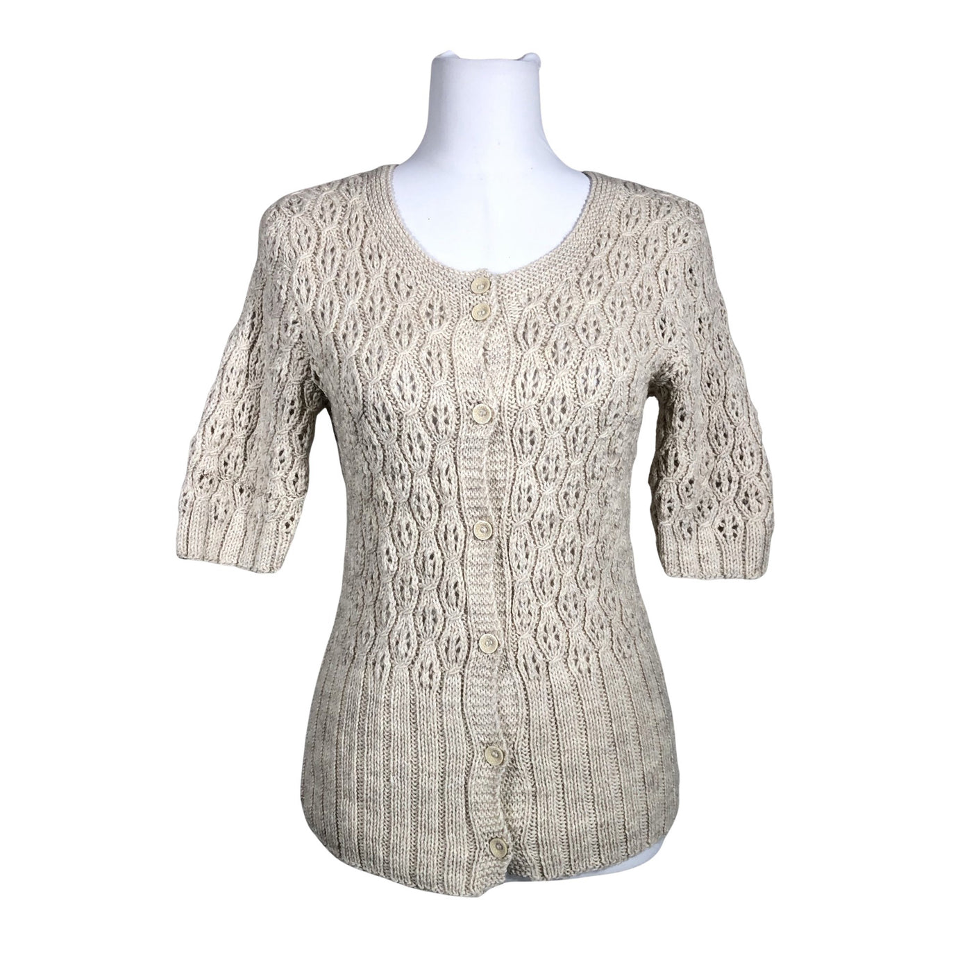 Unisex Handmade - Cardigan, size 38 - Natural white (1)
