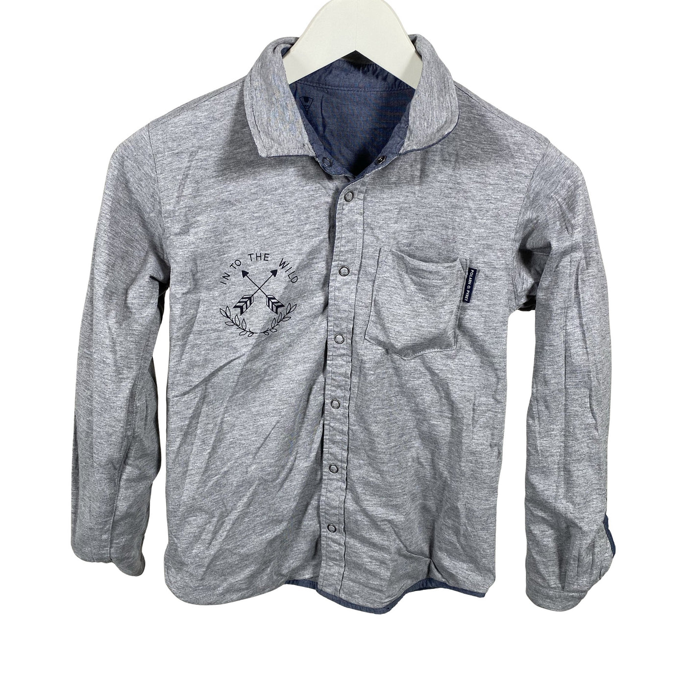 Unisex Polarn O. Pyret - Collared shirt, size 140 - 146 - Blue (2)
