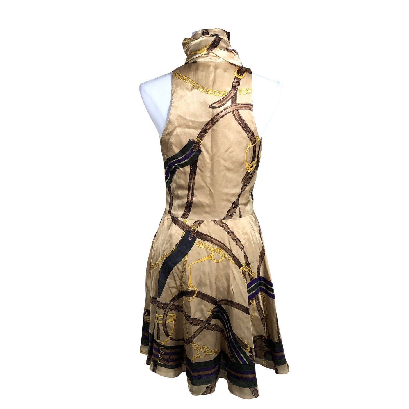 Unisex Ralph Lauren - Schiffon dress, size 36 - Beige (2)