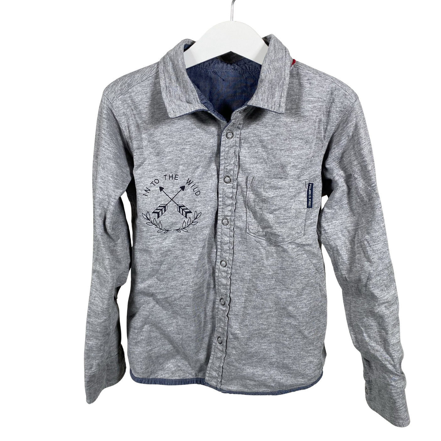 Unisex Polarn O. Pyret - Collared shirt, size 116 - 122 - Gray (2)
