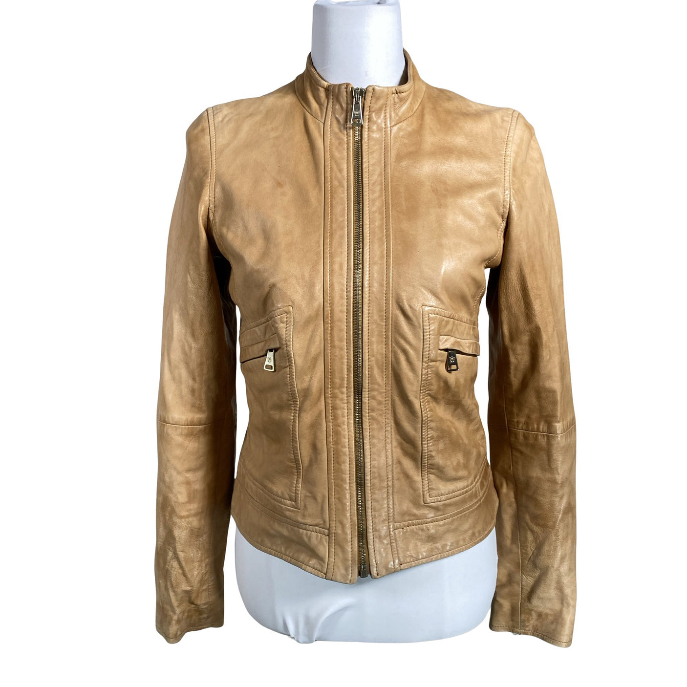 Unisex Massimo Dutti - Leather jacket, size 36 - Brown (1)