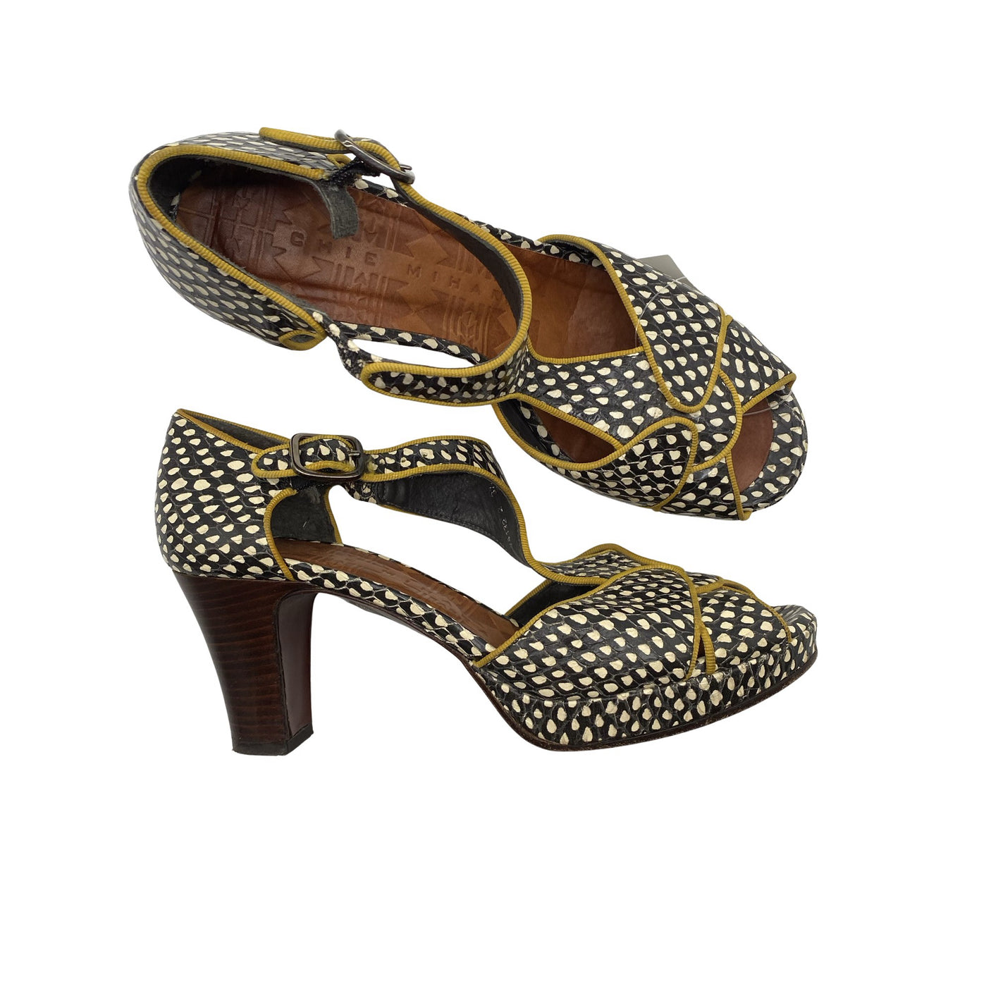 Unisex Chie Mihara - Open toe high heel shoes, size 37 - Black (1)