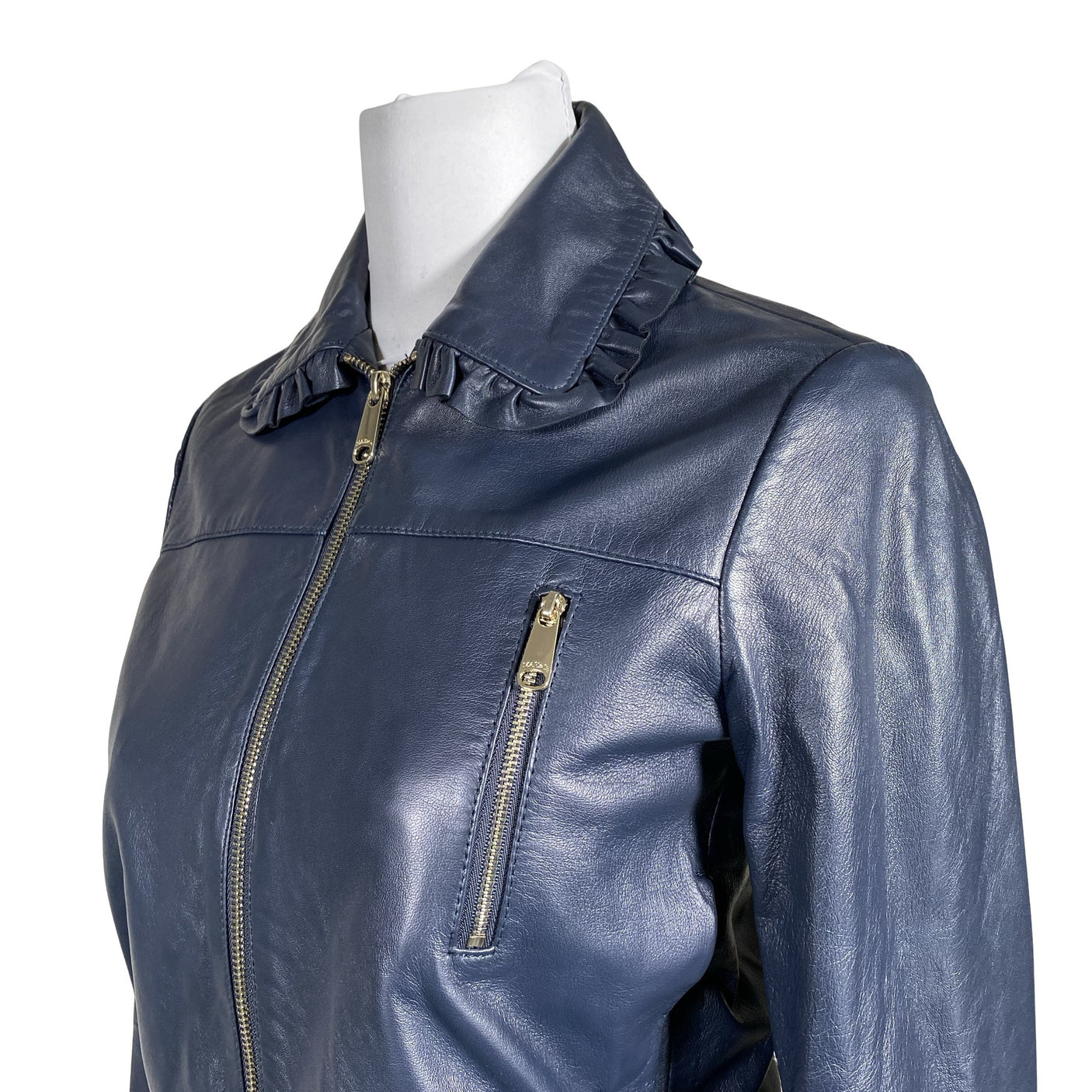 Unisex Max&Co - Leather jacket, size 36 - Blue (2)