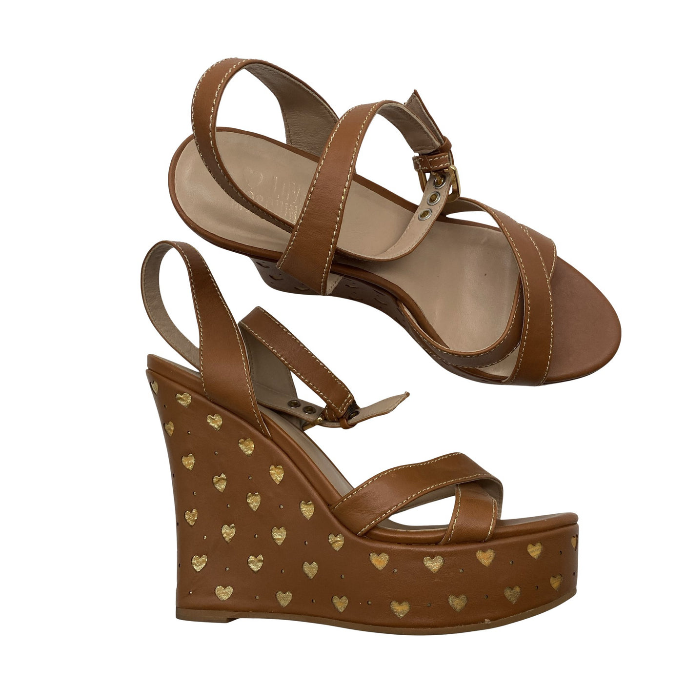 Unisex Love Moschino - Wedge sandals, size 40 - Brown (1)